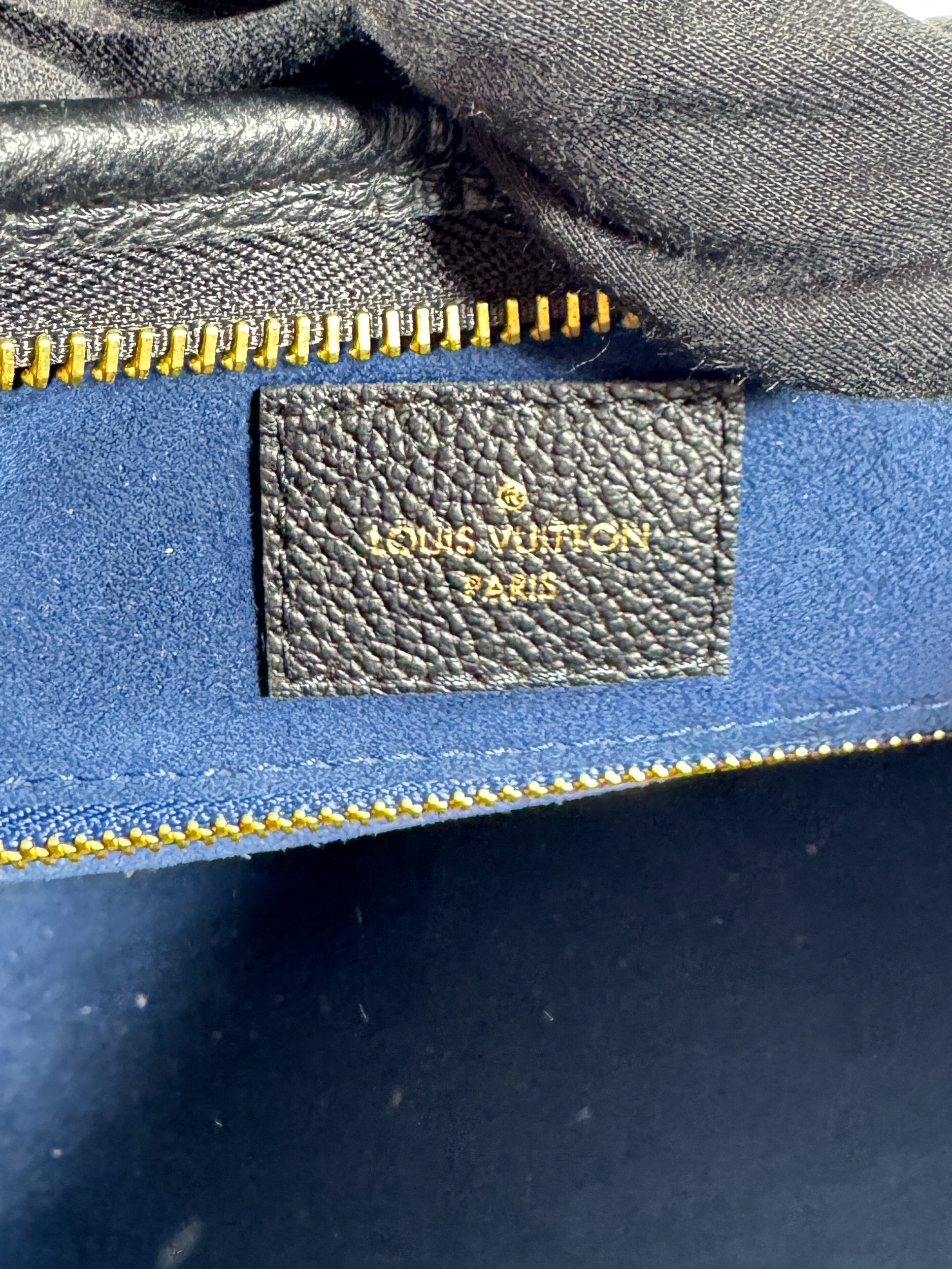 Louis Vuitton black empreinte Giant monogram carryall hobo PM NFC