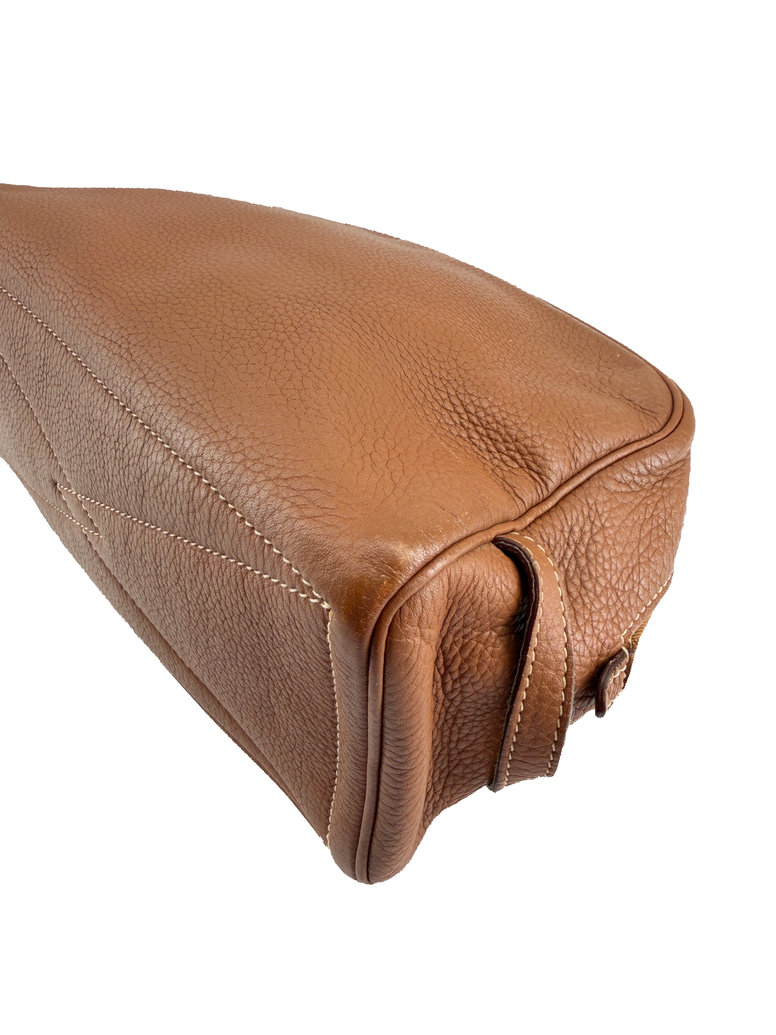 Hermès brown leather Victoria pouch square L