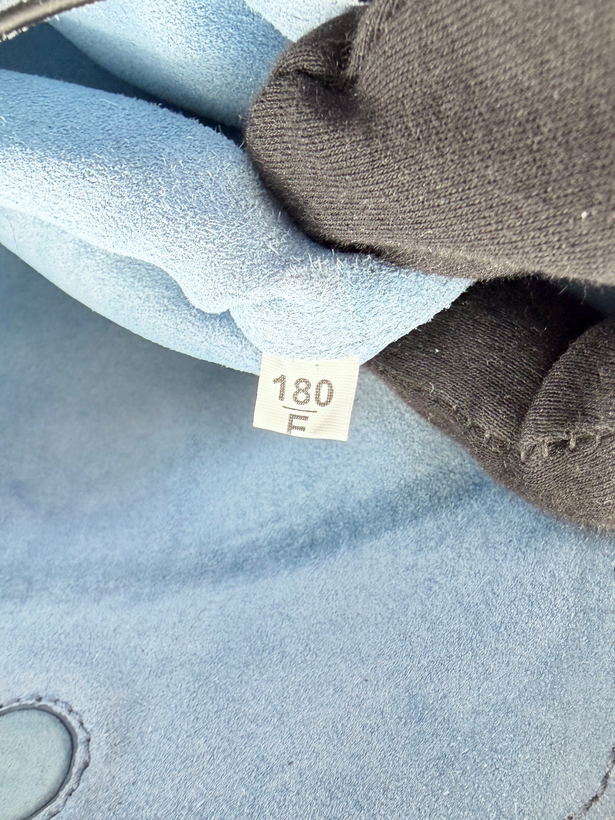 Prada gray leather studded Etiquette crossbody bag