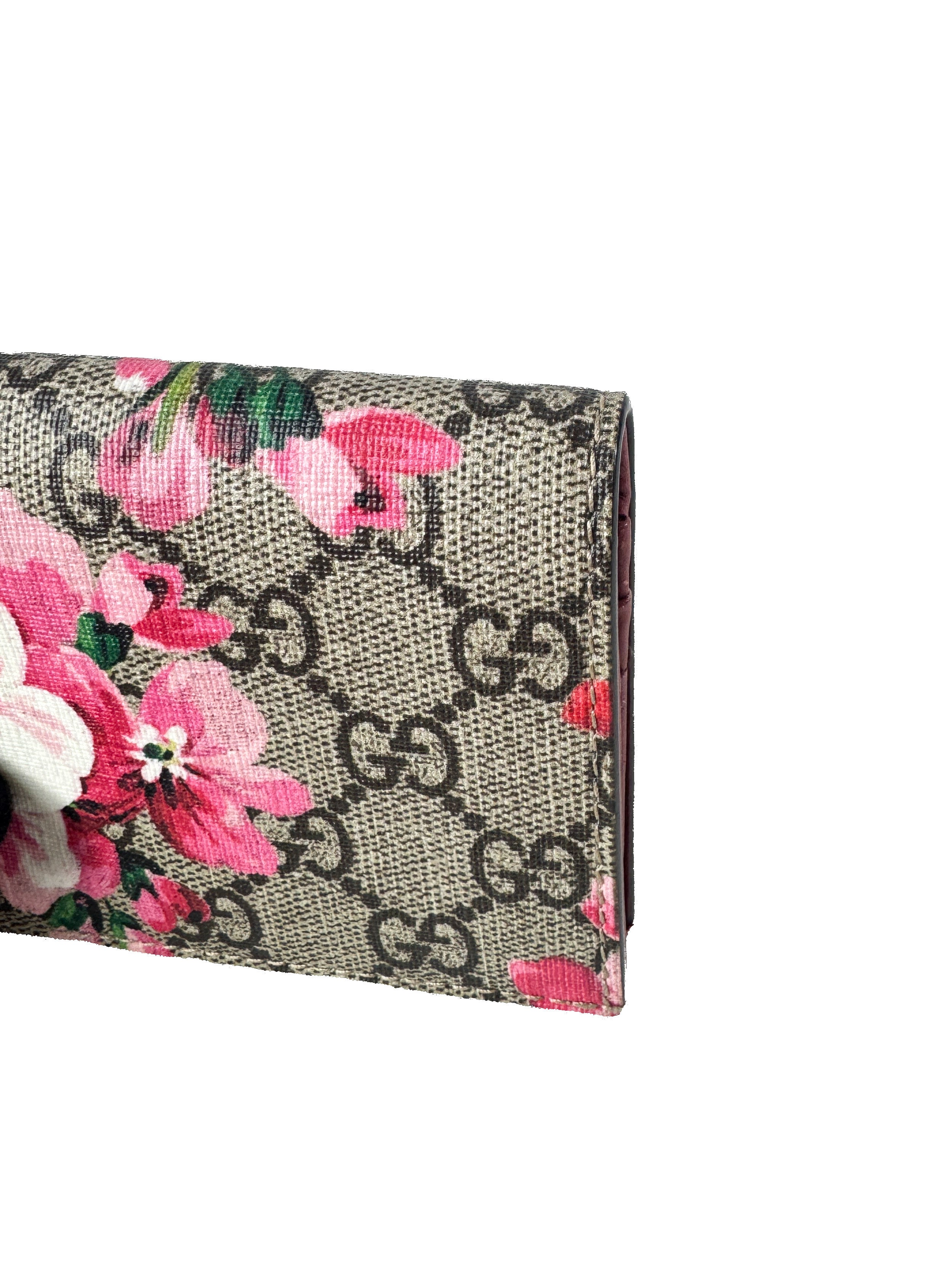 Gucci GG Supreme Blooms compact wallet 410088-525040