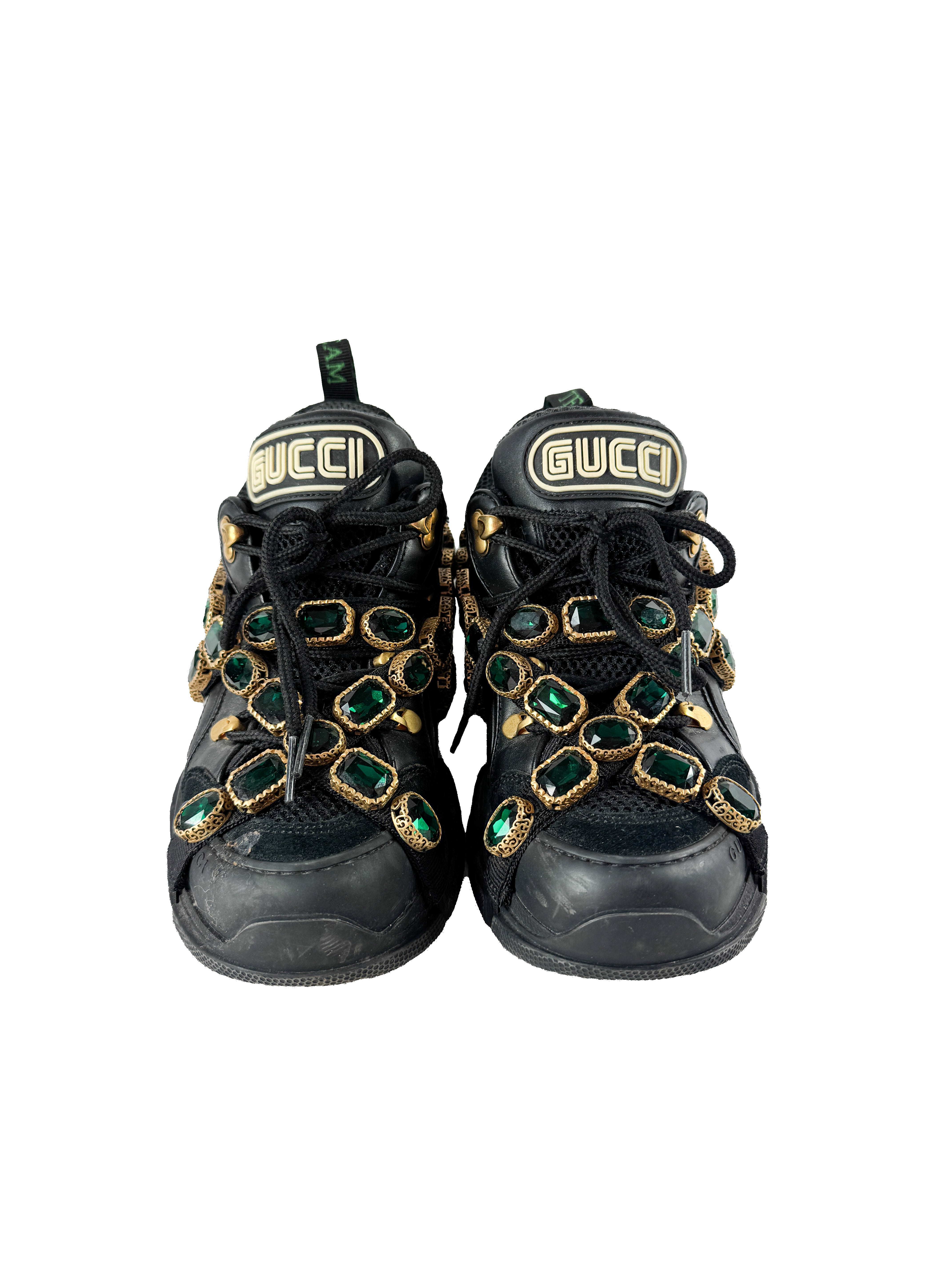 Gucci x Sega mesh suede Flashtrek sneakers size 37.5