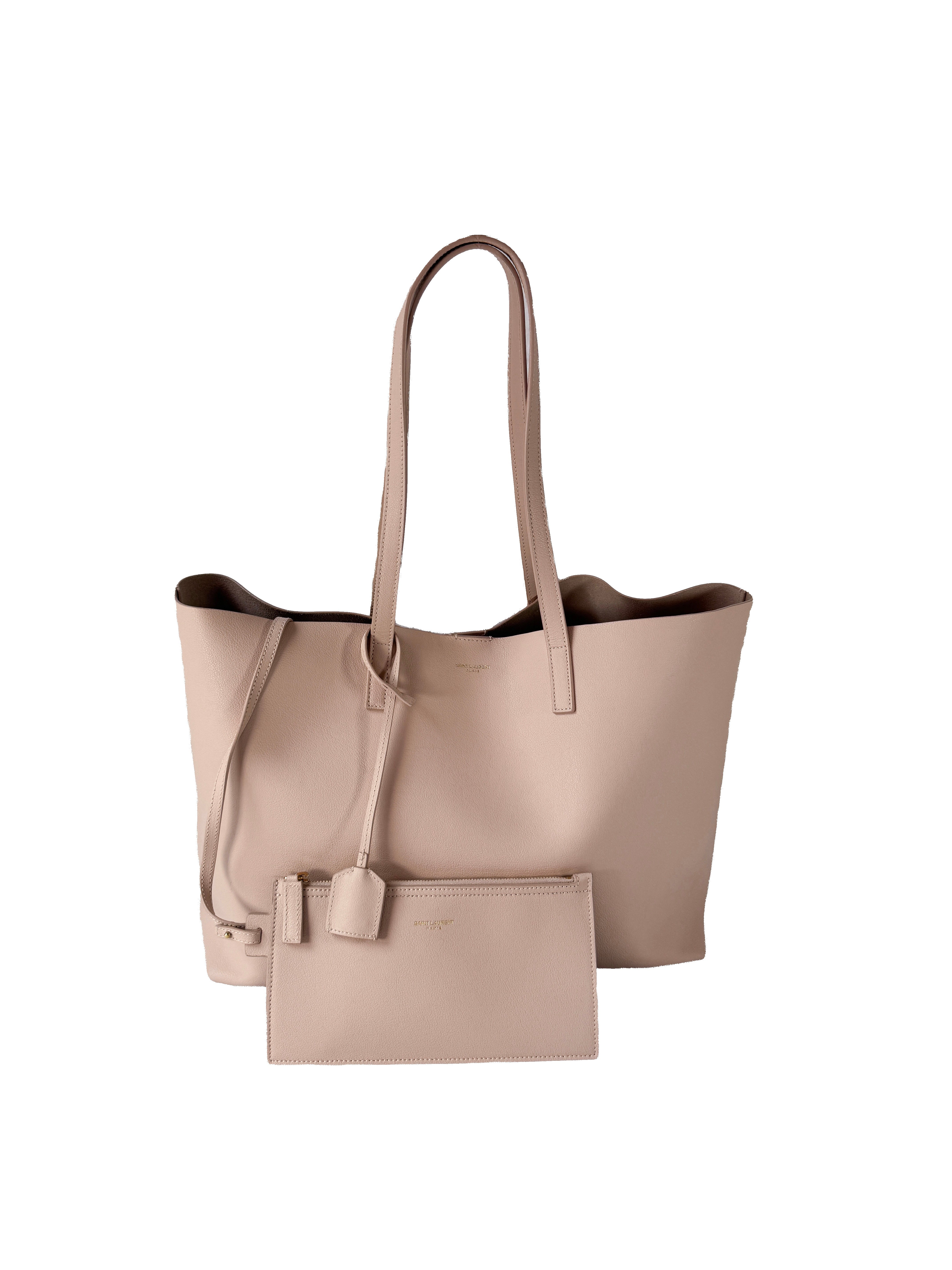 Saint Laurent light pink leather east west tote MAL394195-1217