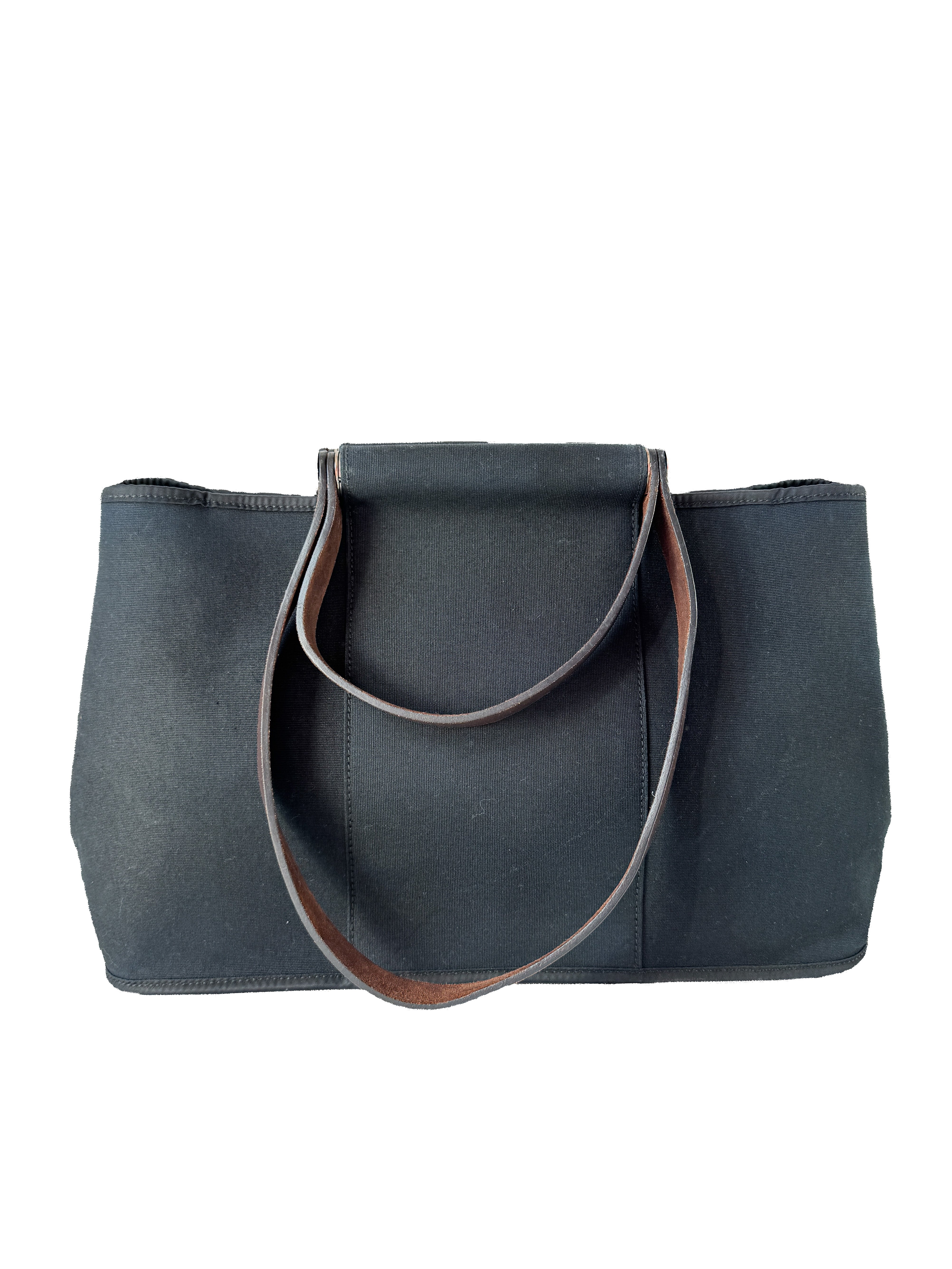 Hermès black Elan Cabag canvas tote 39 (2008)