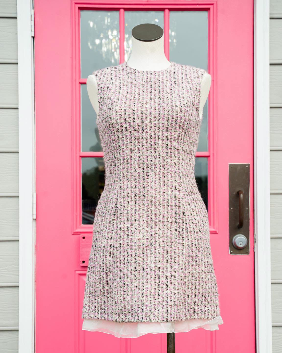 Christian Dior purple tweed tank dress size 6
