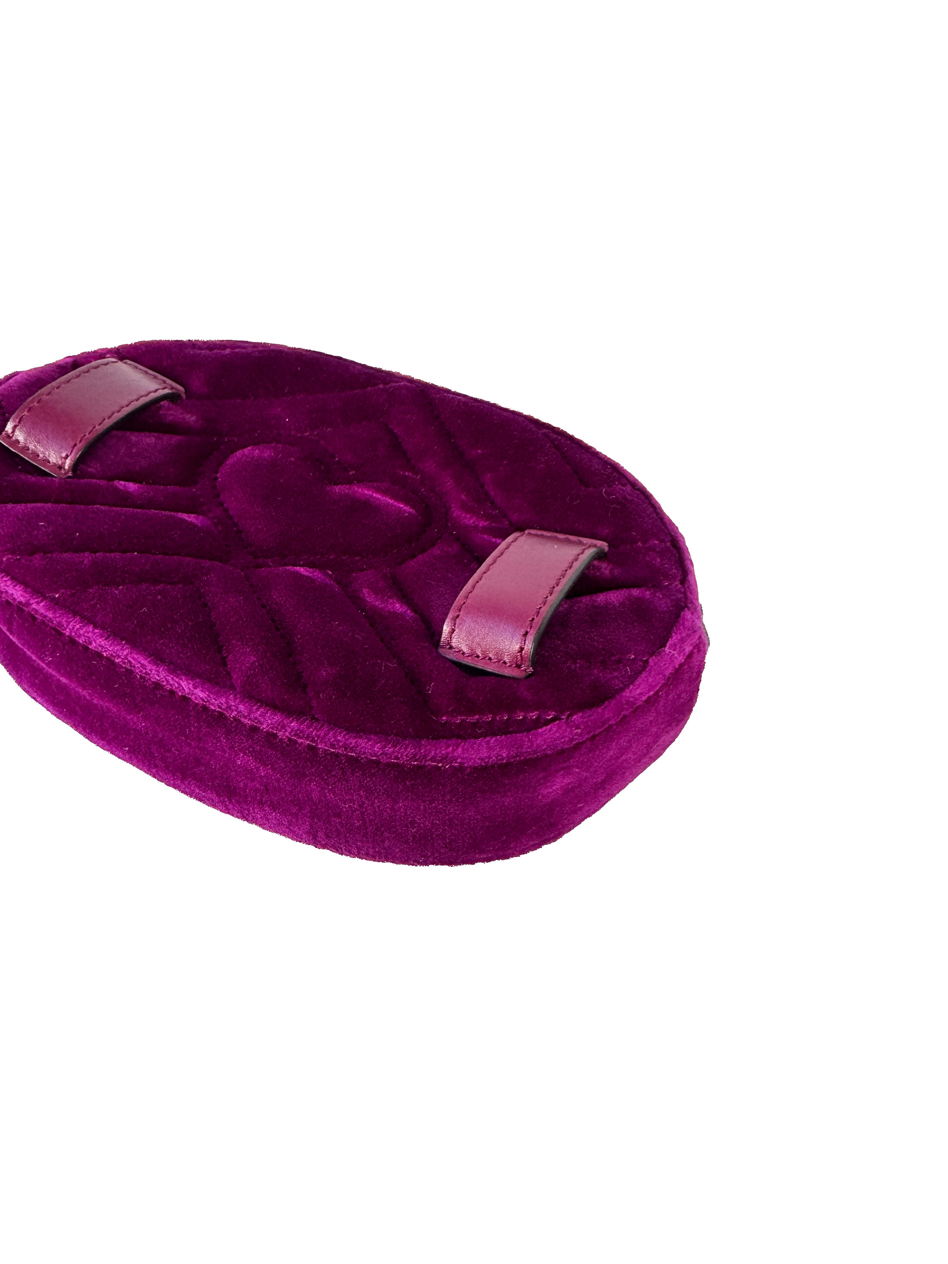 Gucci purple velvet Marmont belt bag 476434 493075