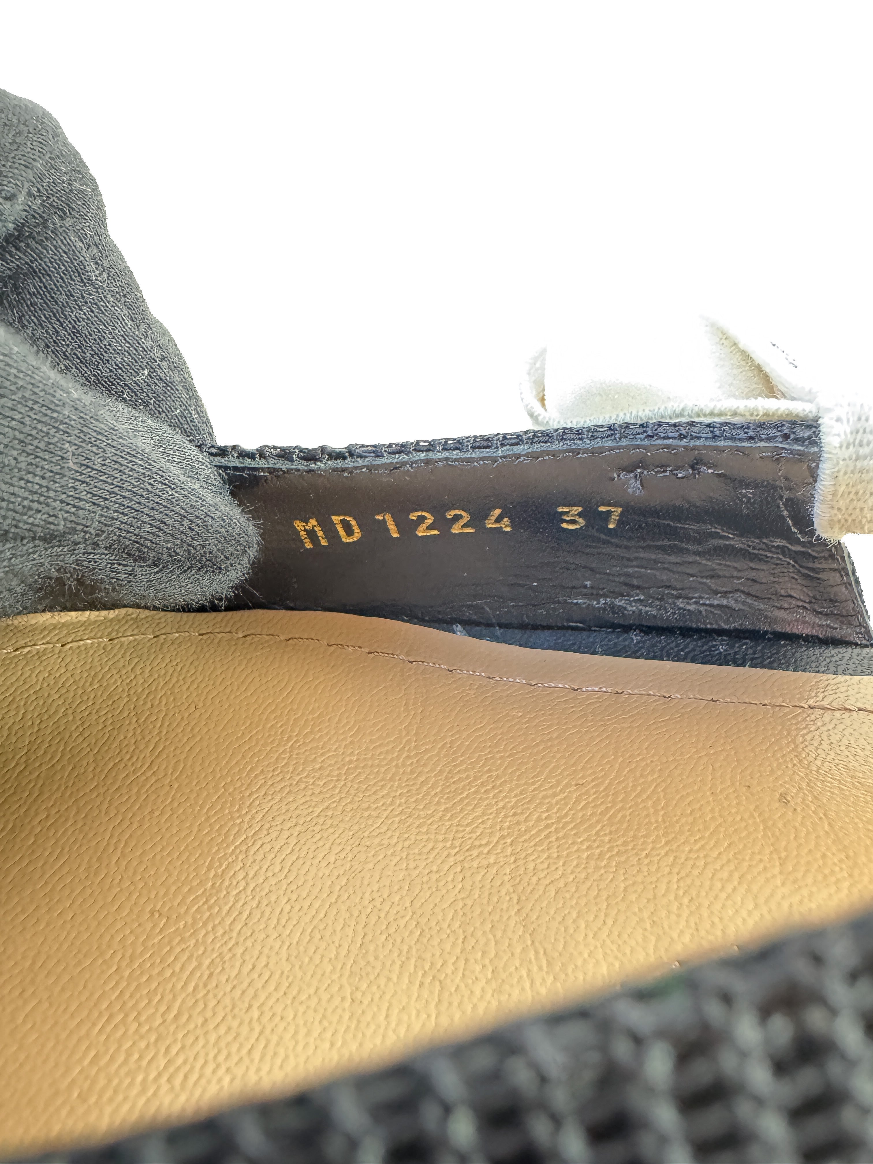 Dior J'Adior slingback black technical fabric flats size 37 NEW