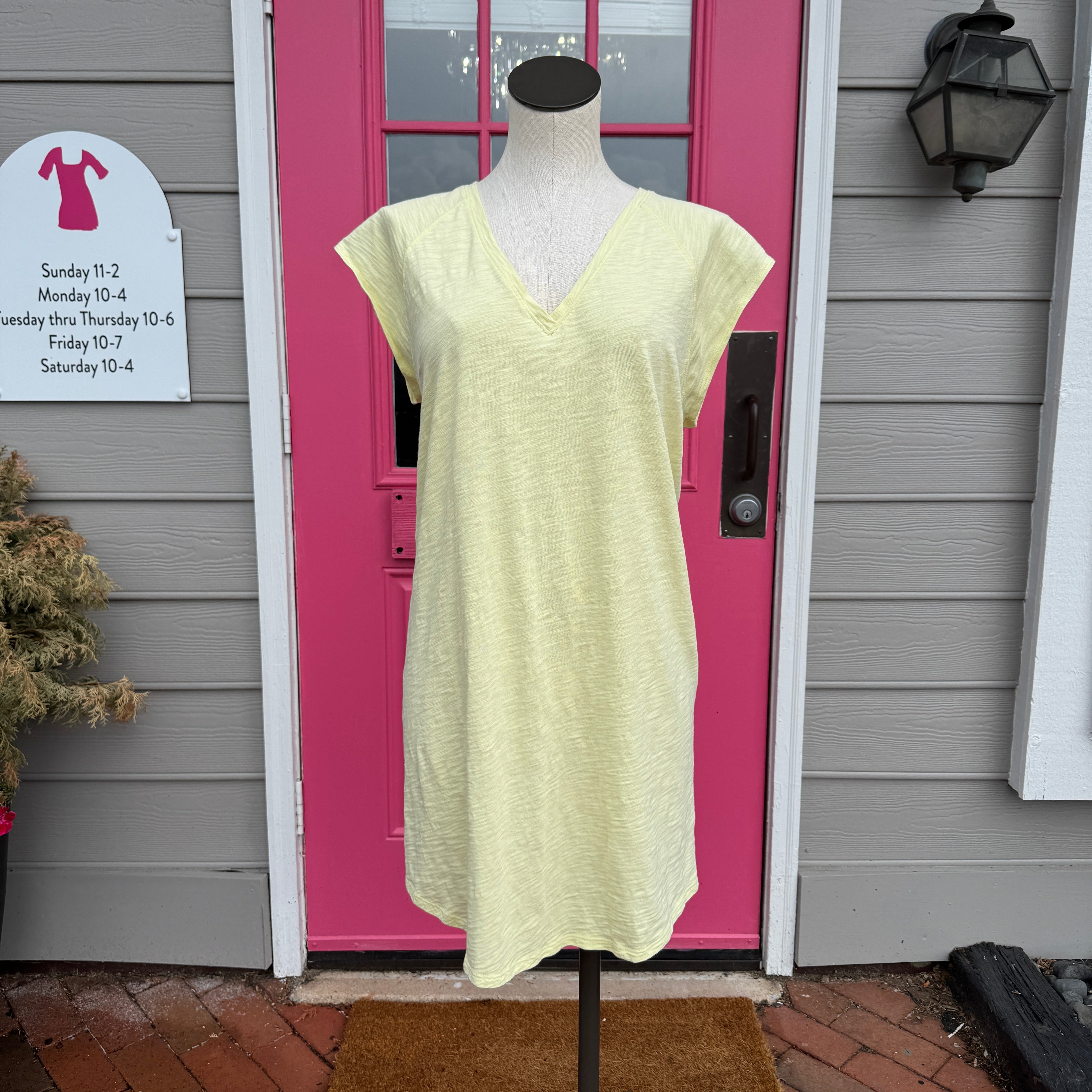 Lilla P yellow short sleeve shirt dress size L