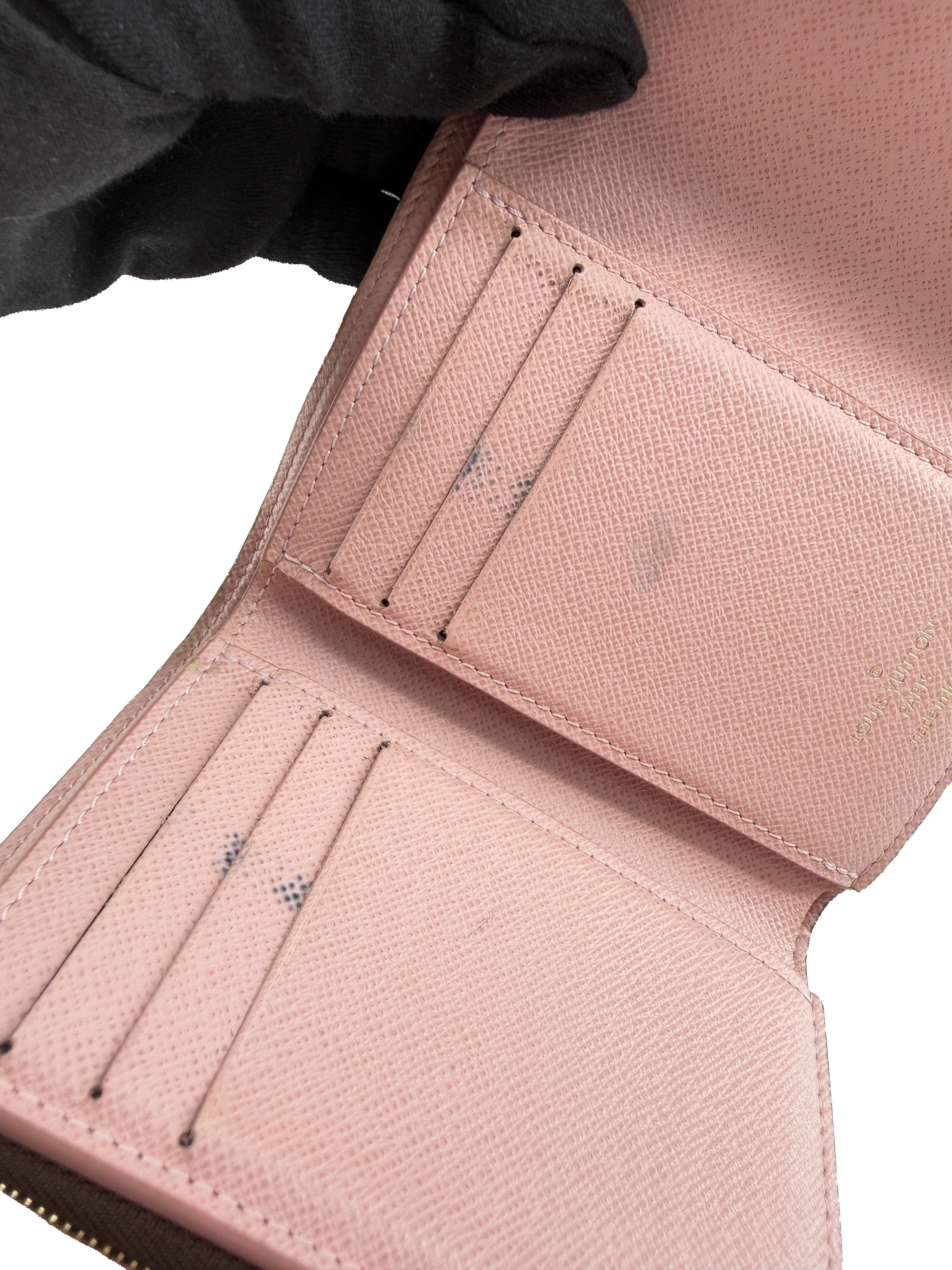 Louis Vuitton damier ebene Victorine wallet rose ballerine NZ2188 - My Girlfriend's Wardrobe LLC