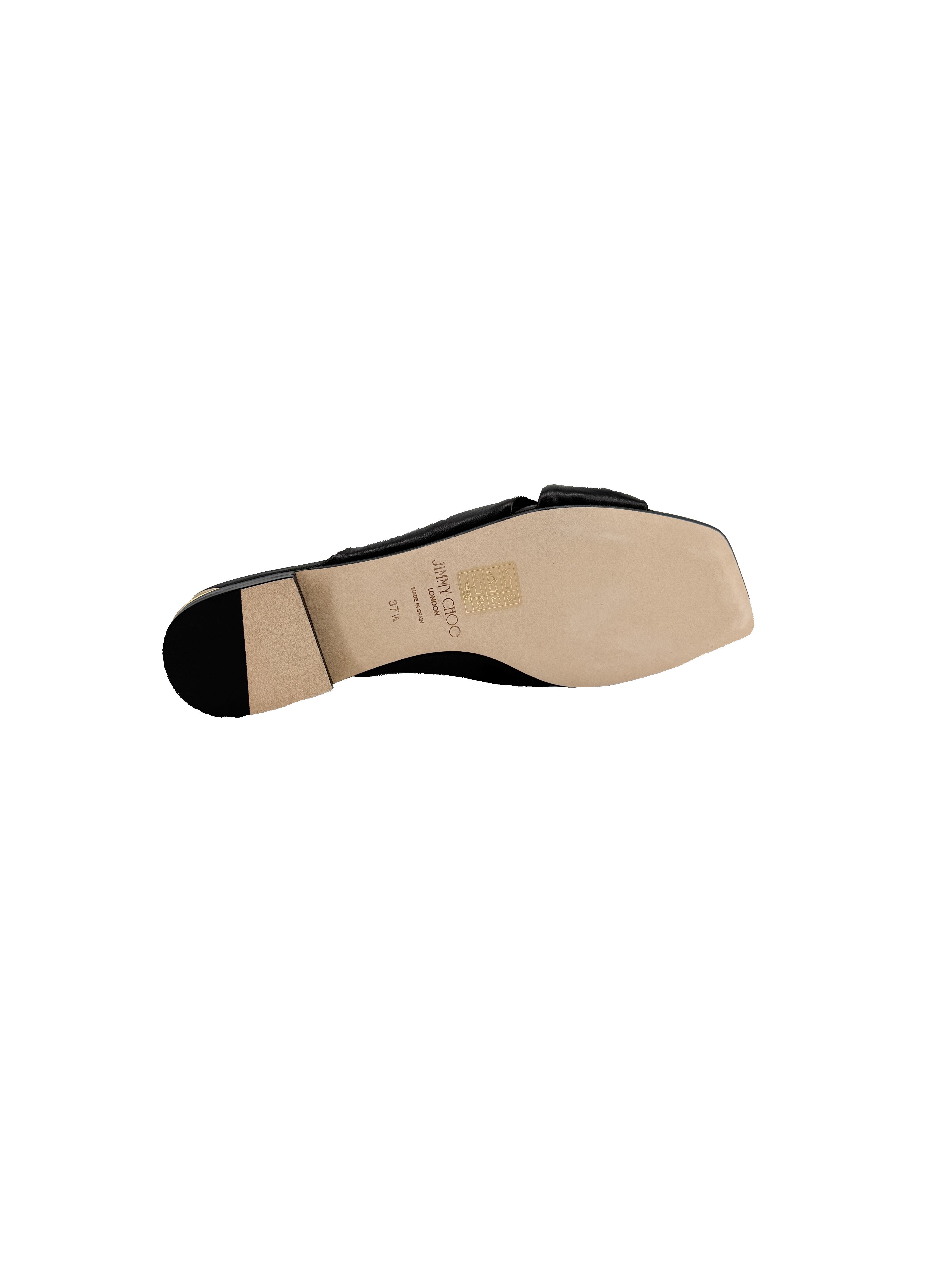Jimmy Choo black napa Avenue slides size 37.5 NEW BOX