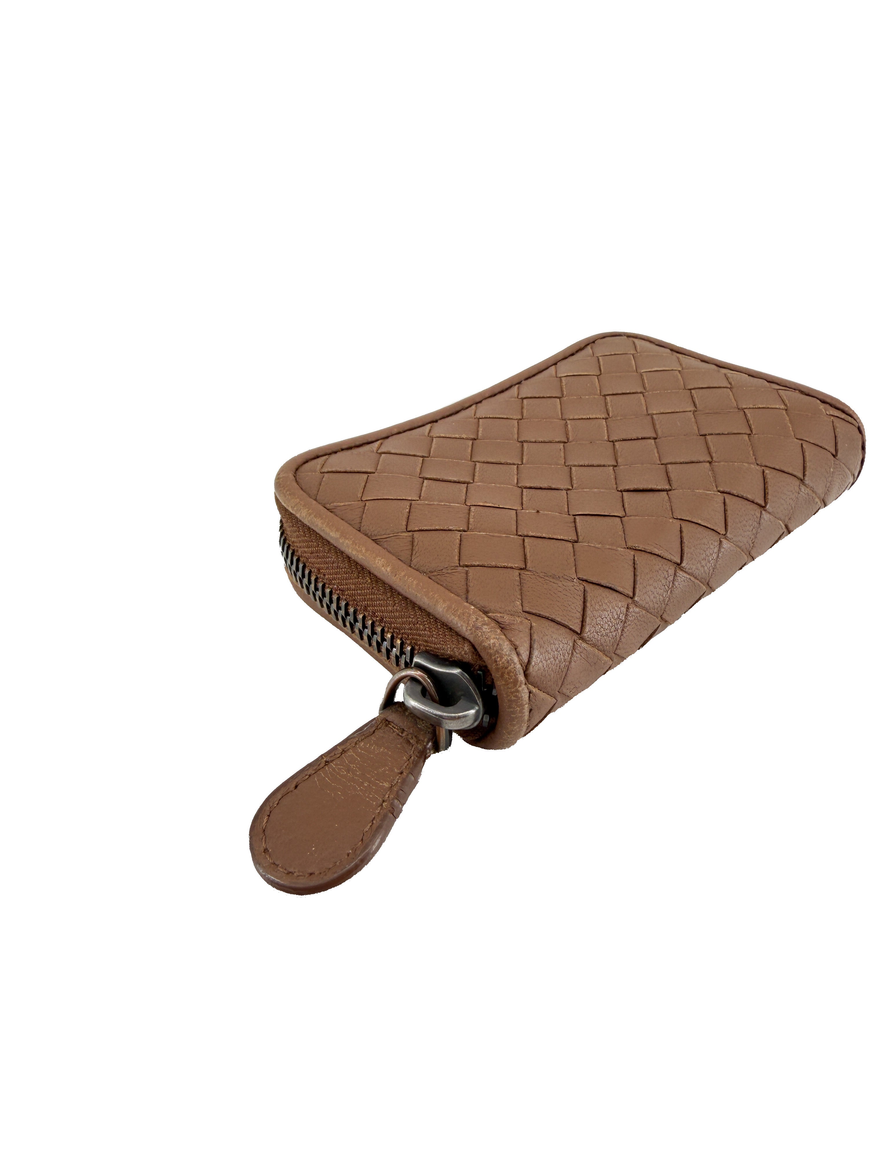 Bottega Veneta brown Intrecciato card wallet B01195331N