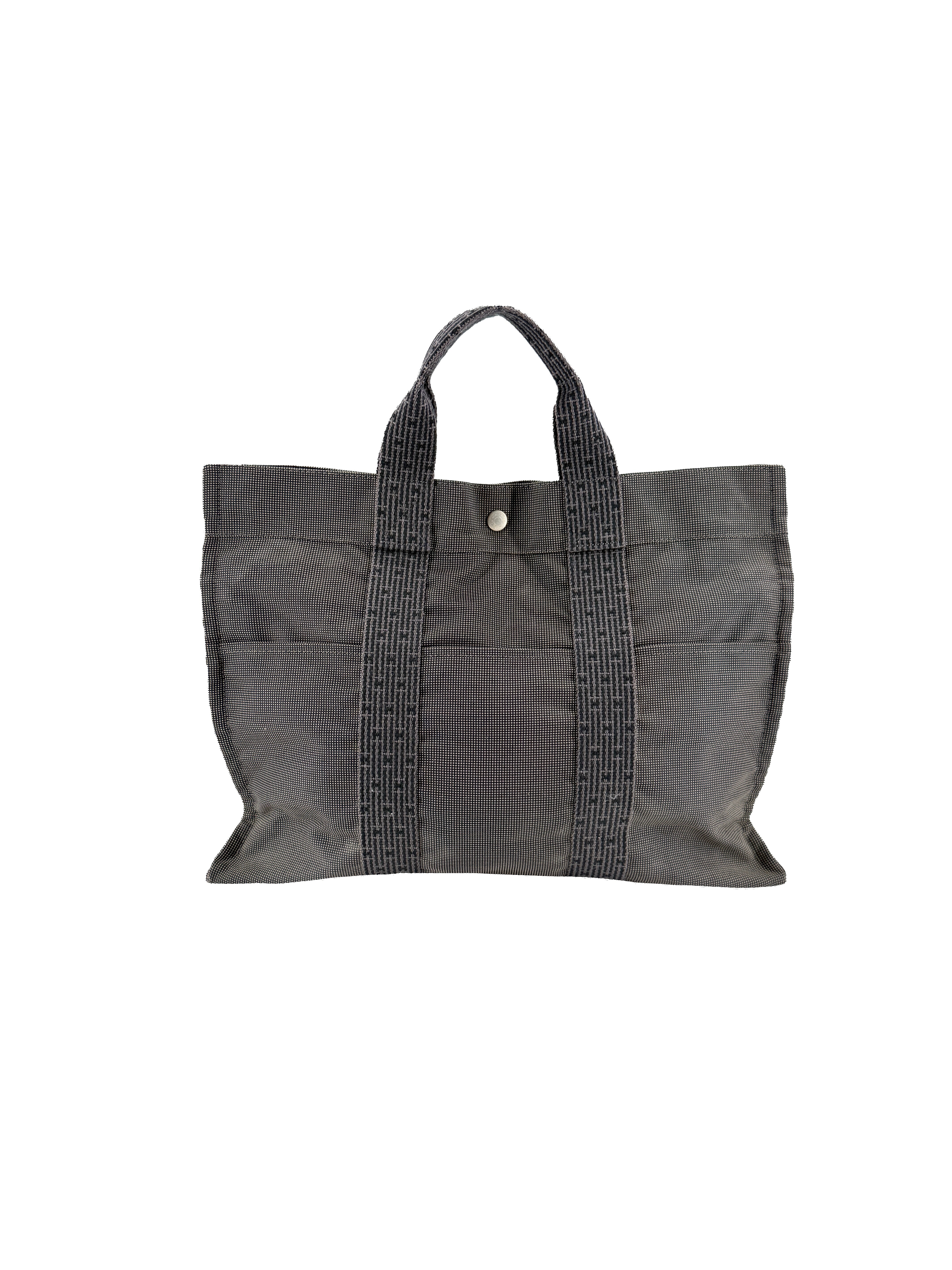 Hermès gray nylon Herline tote