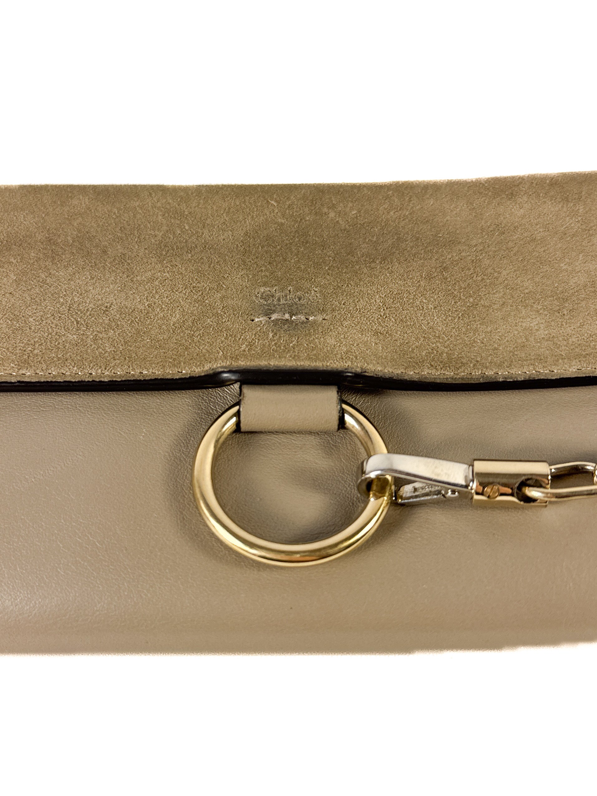Chloé taupe leather/suede Faye wallet B4YGFZ