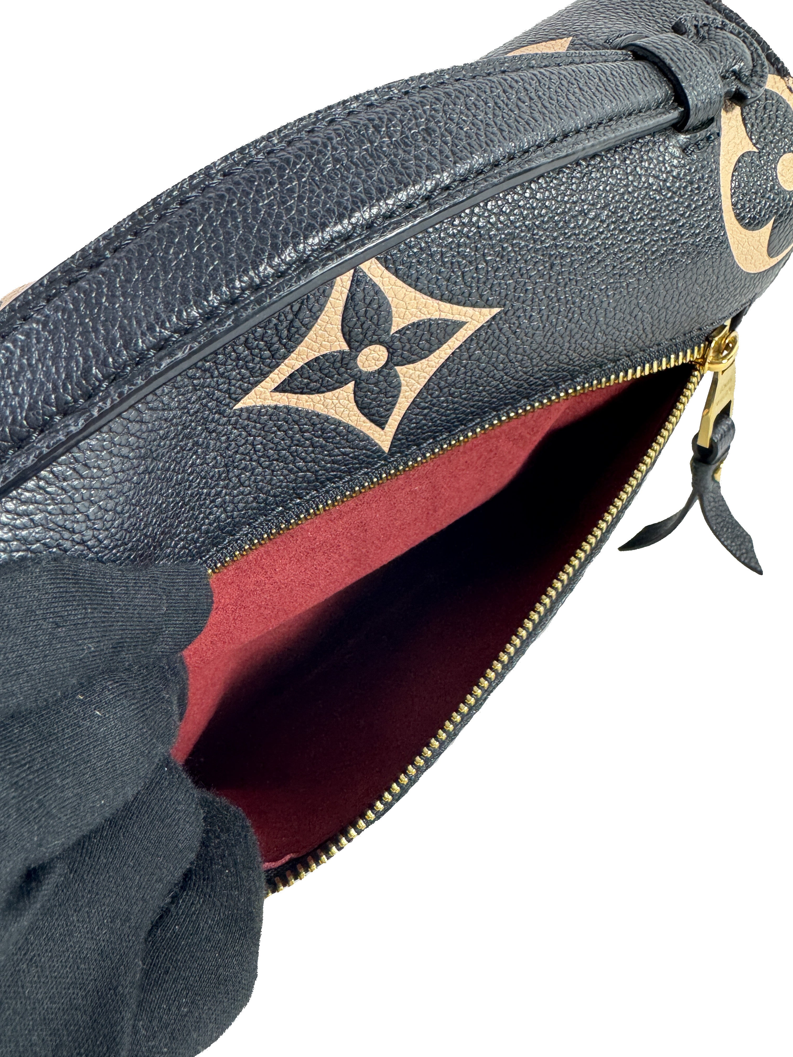 Louis Vuitton black bicolor empreinte giant monogram pochette metis DU5210