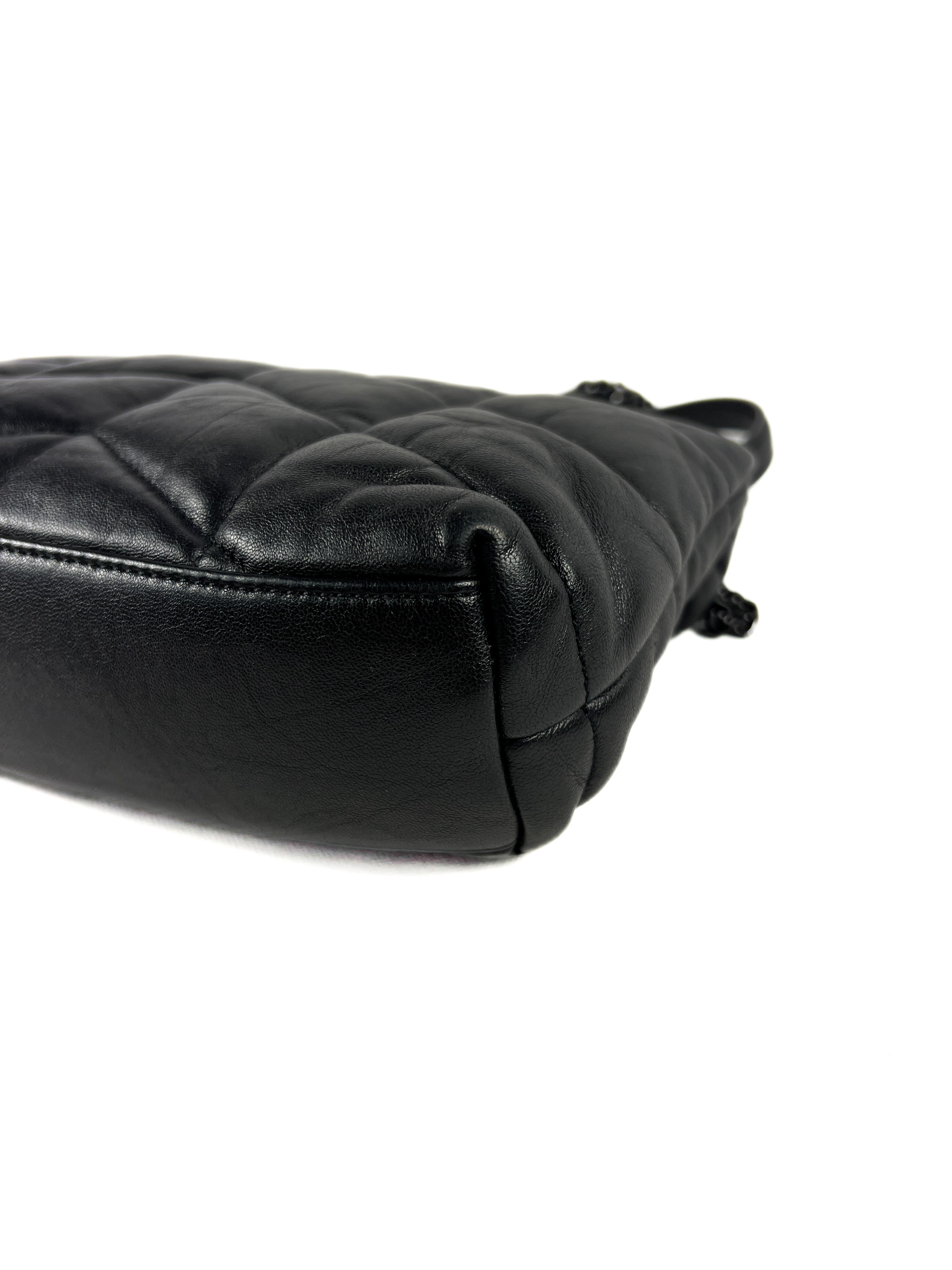 Saint Laurent black mini Lou puffer bag