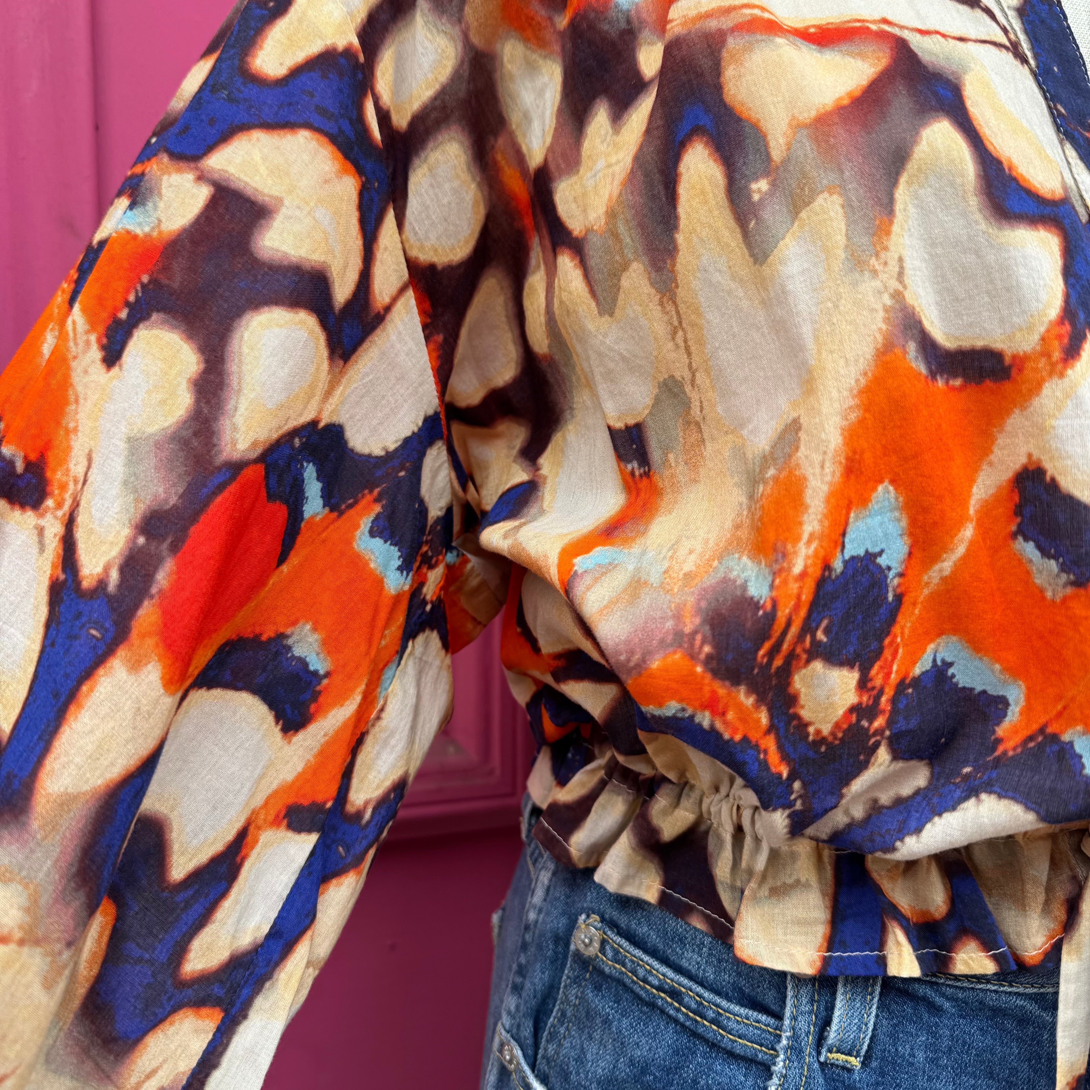 Cara Cara orange print top size M
