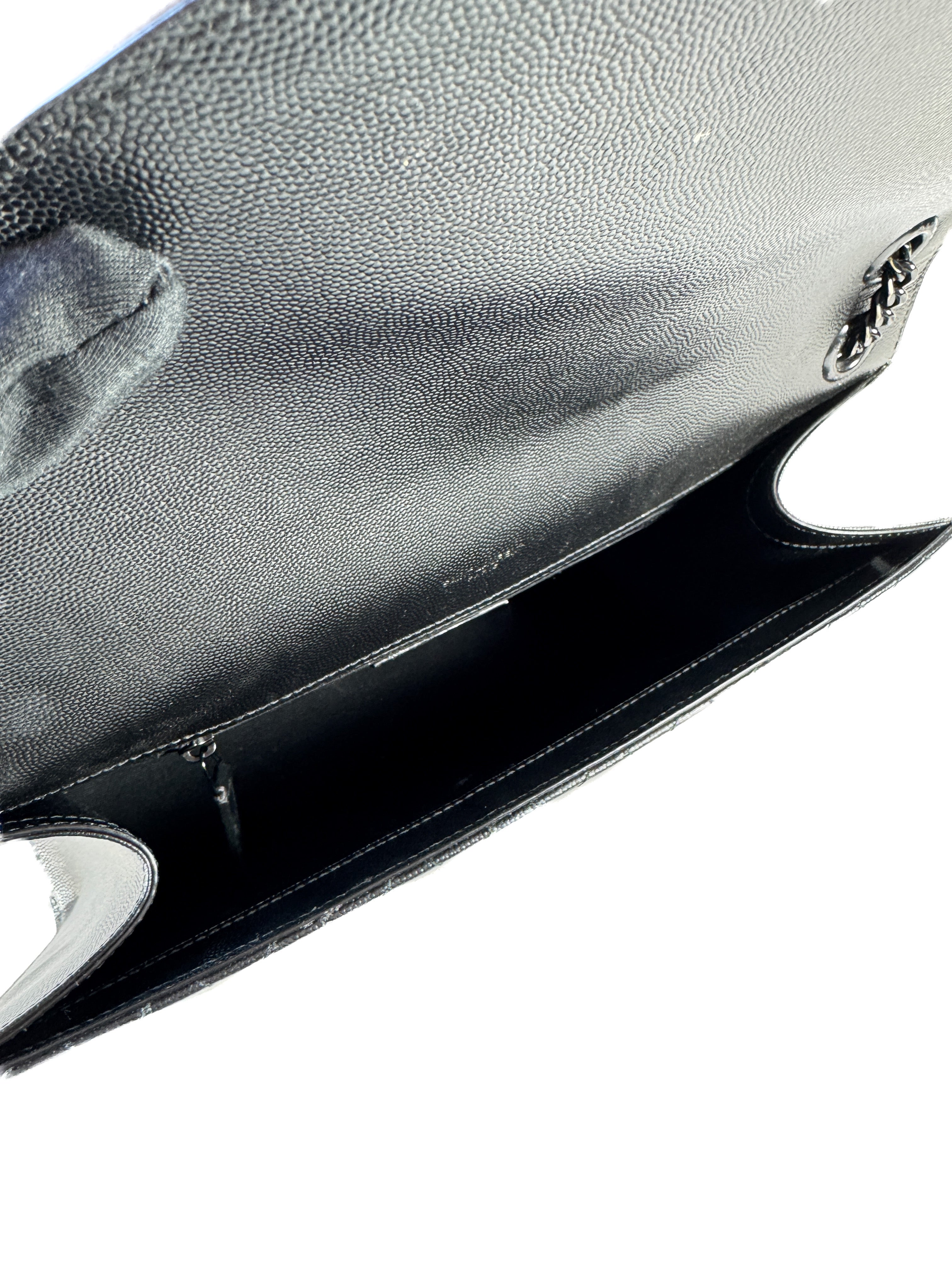 Saint Laurent black Grain De Poudre Textured Mixed Matelasse Large MAL600166-1220