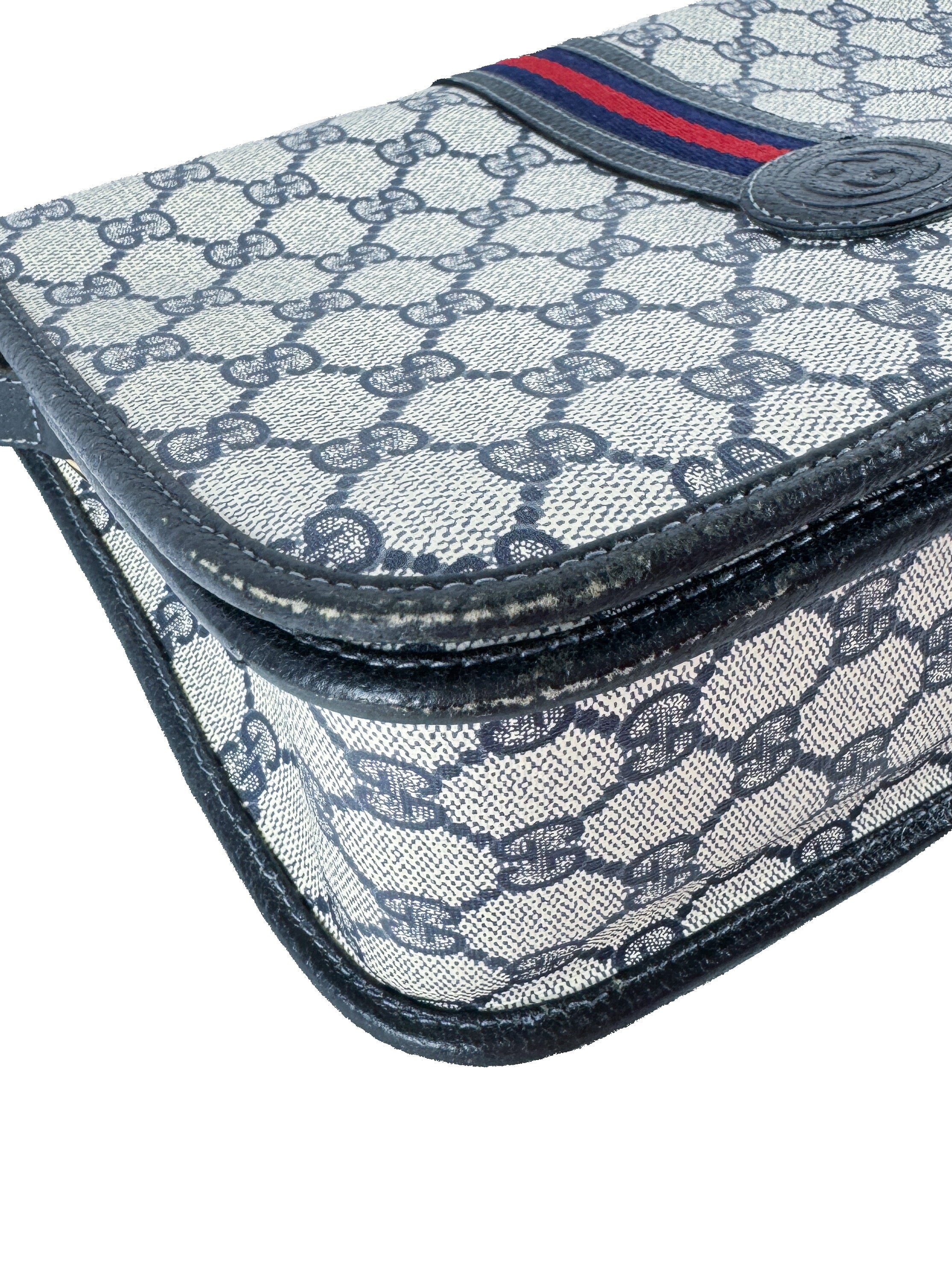 Gucci navy GG vintage sherry line crossbody 001.904.0915