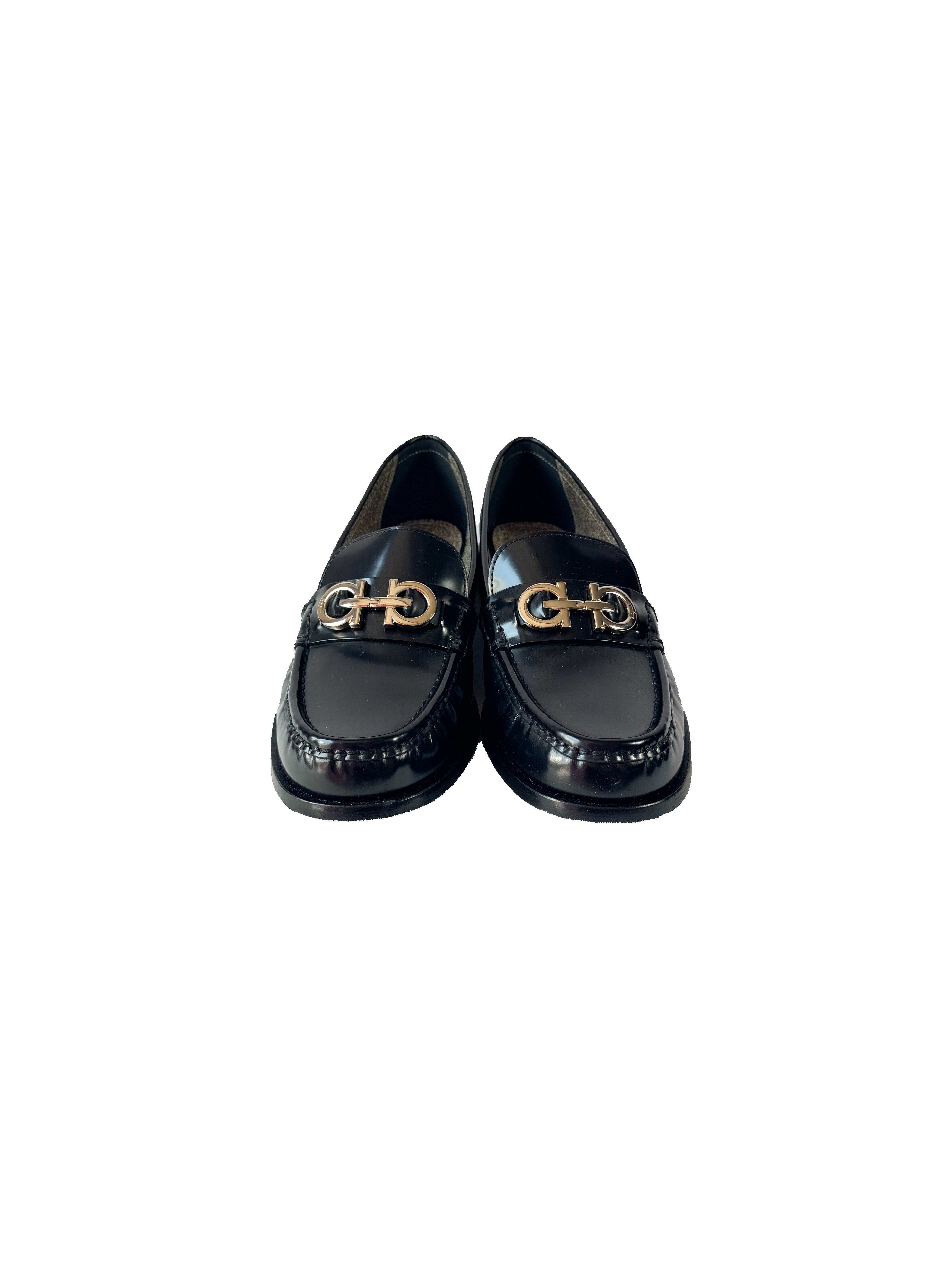 Salvatore Ferragamo black leather Ofelia loafers size 10.5
