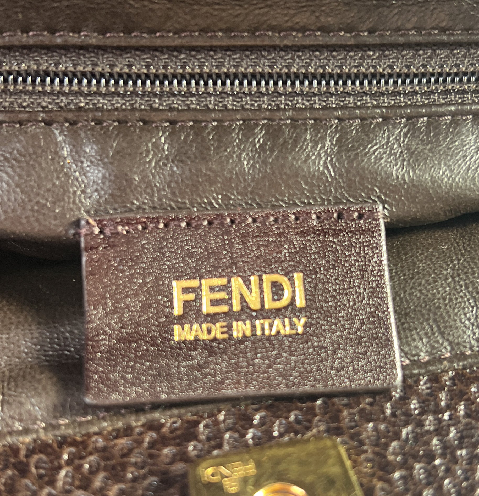 Fendi brown leather Classico No 3 satchel