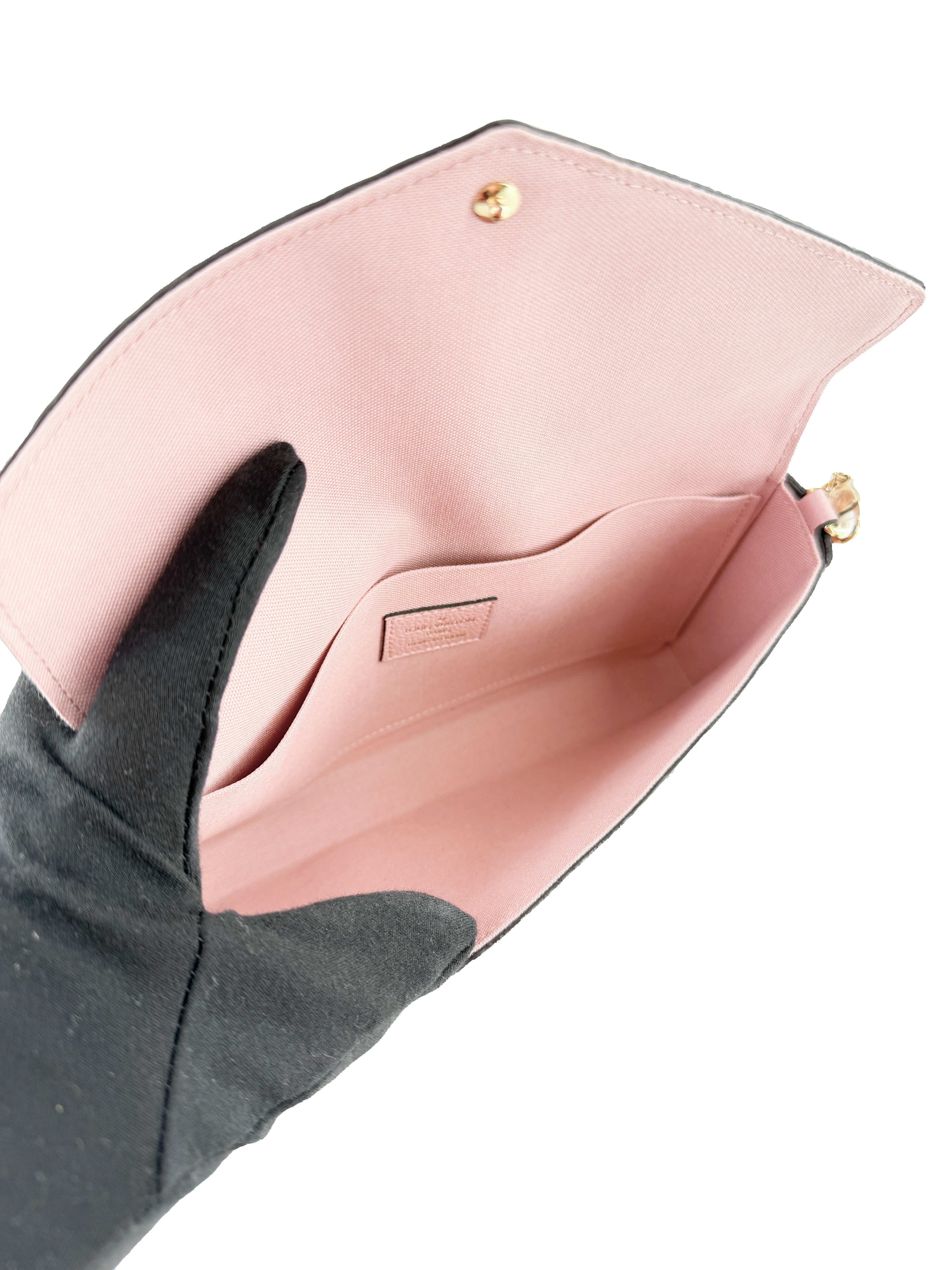 Louis Vuitton light pink empreinte leather Felicie pochette SP1260