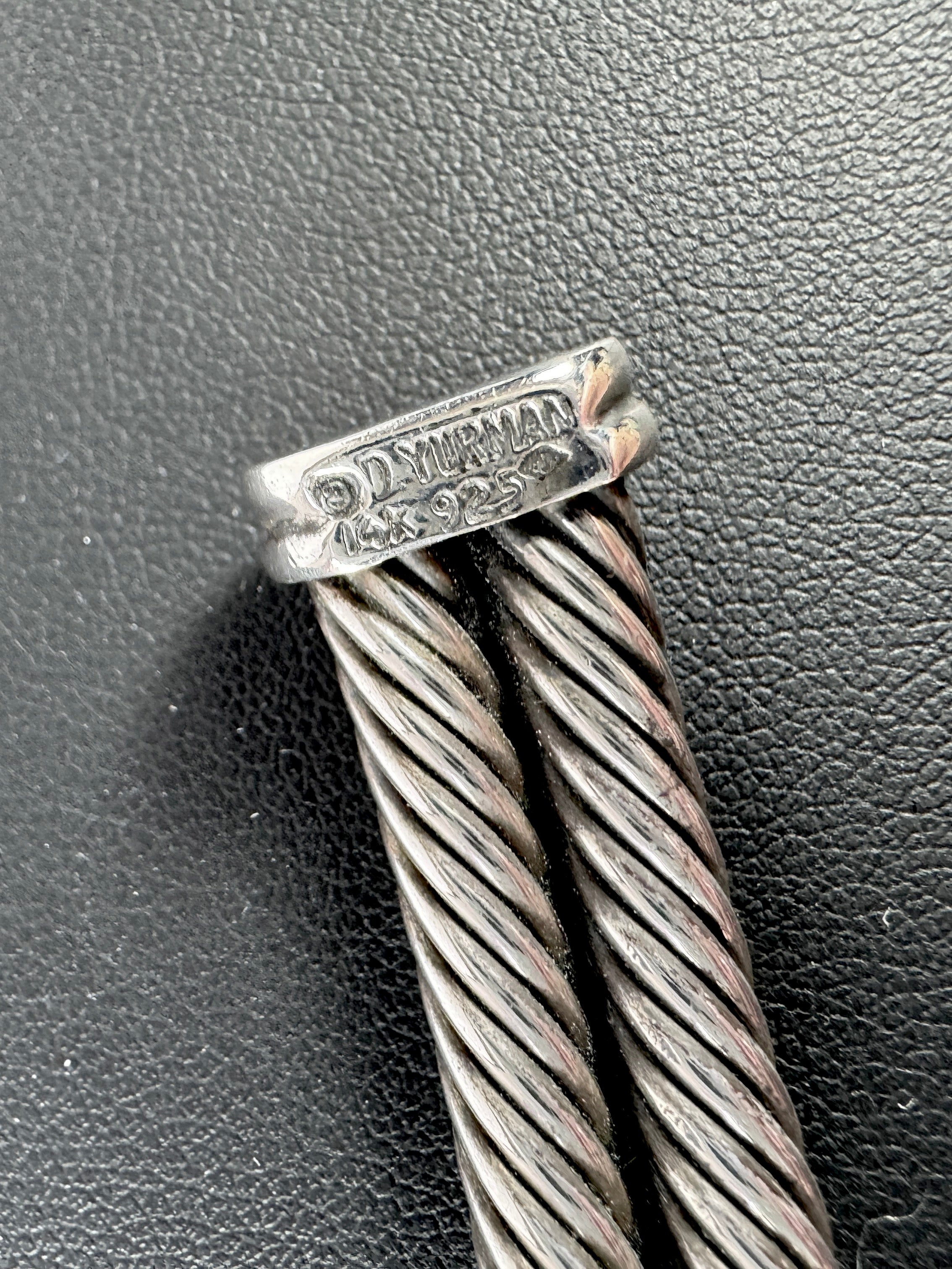 David Yurman sterling silver double cable X collar necklace