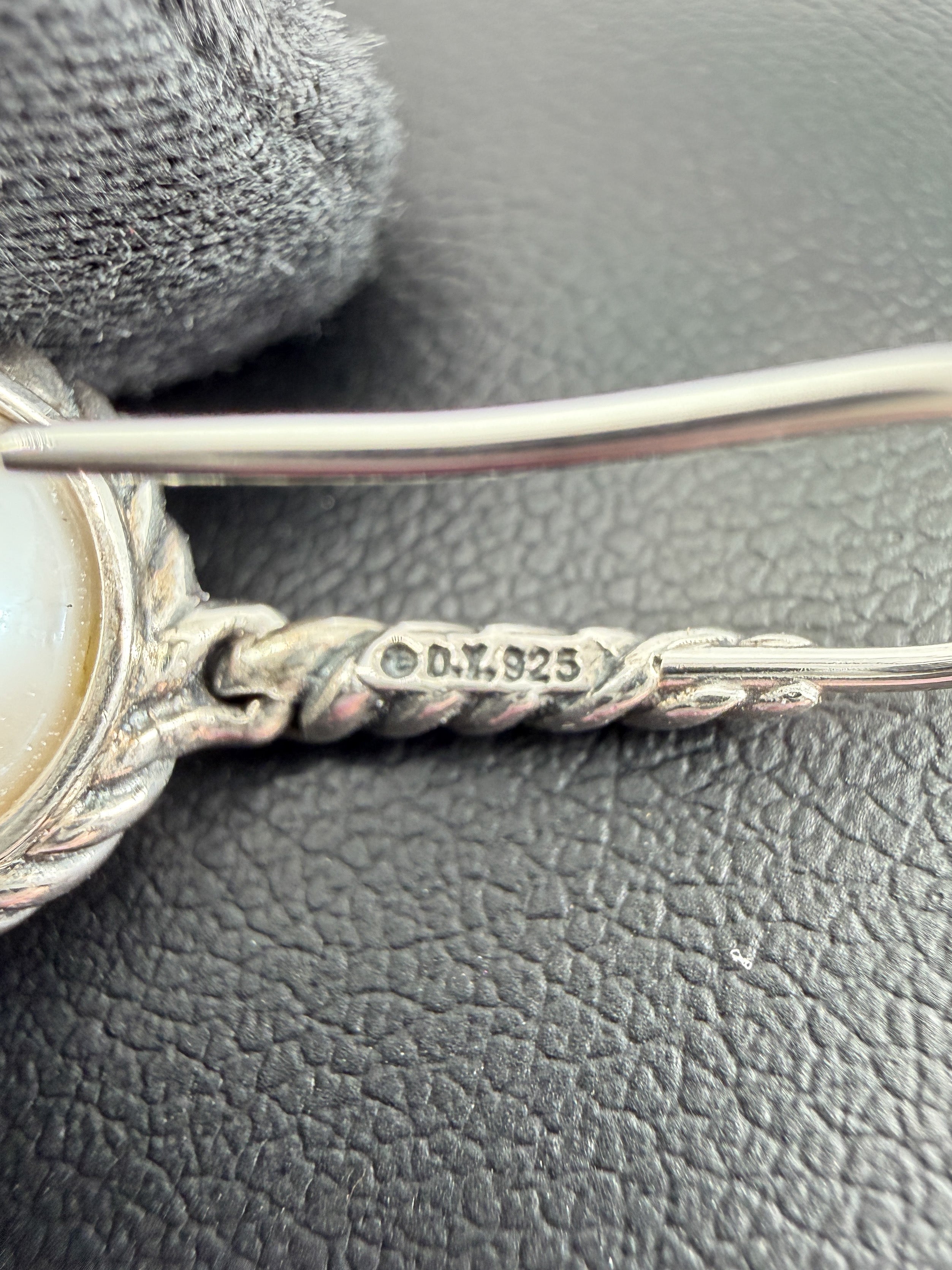 David Yurman sterling silver, pearl cable drop earrings
