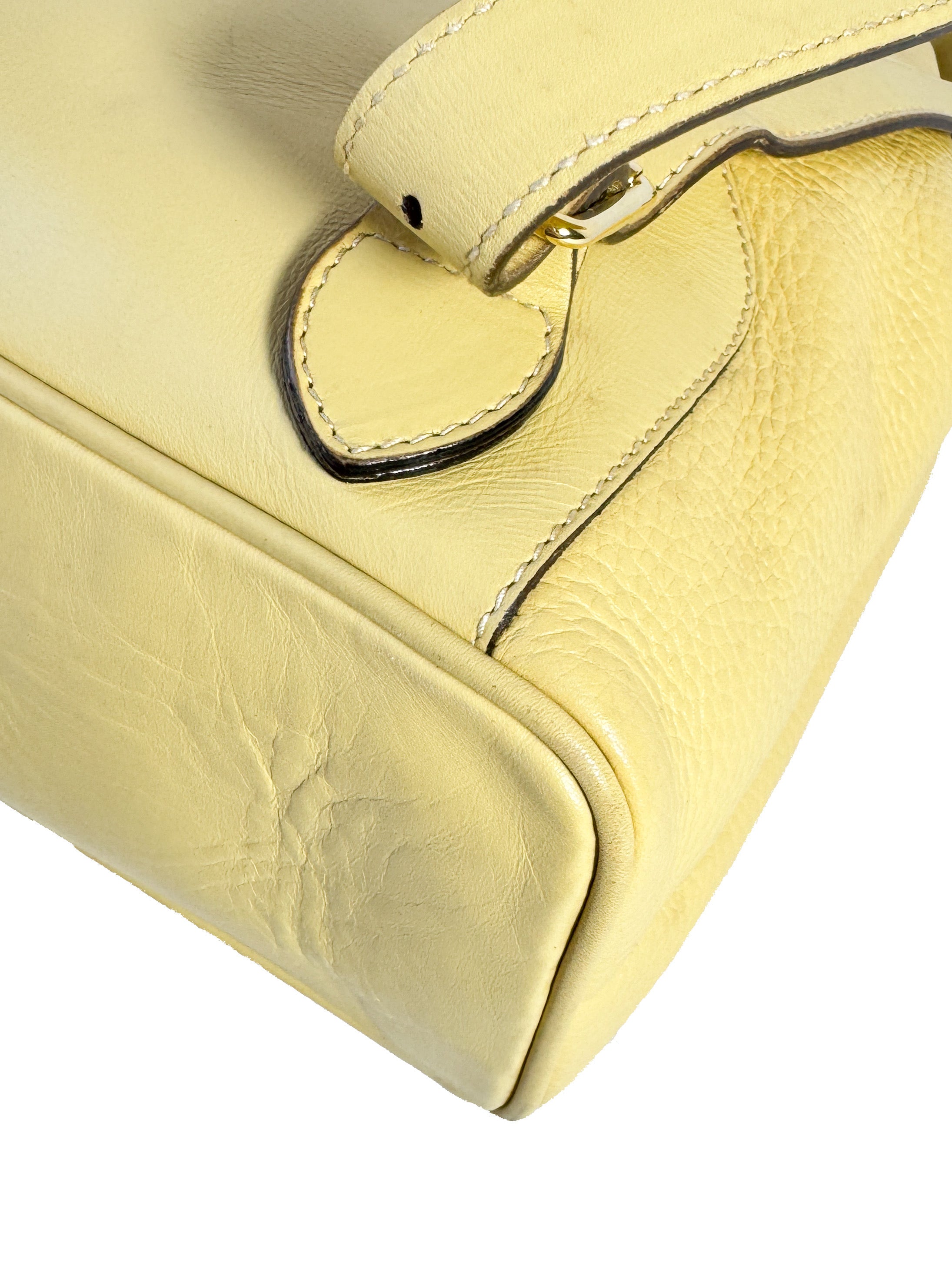 Gucci yellow leather vintage Bamboo backpack 003-58-0016