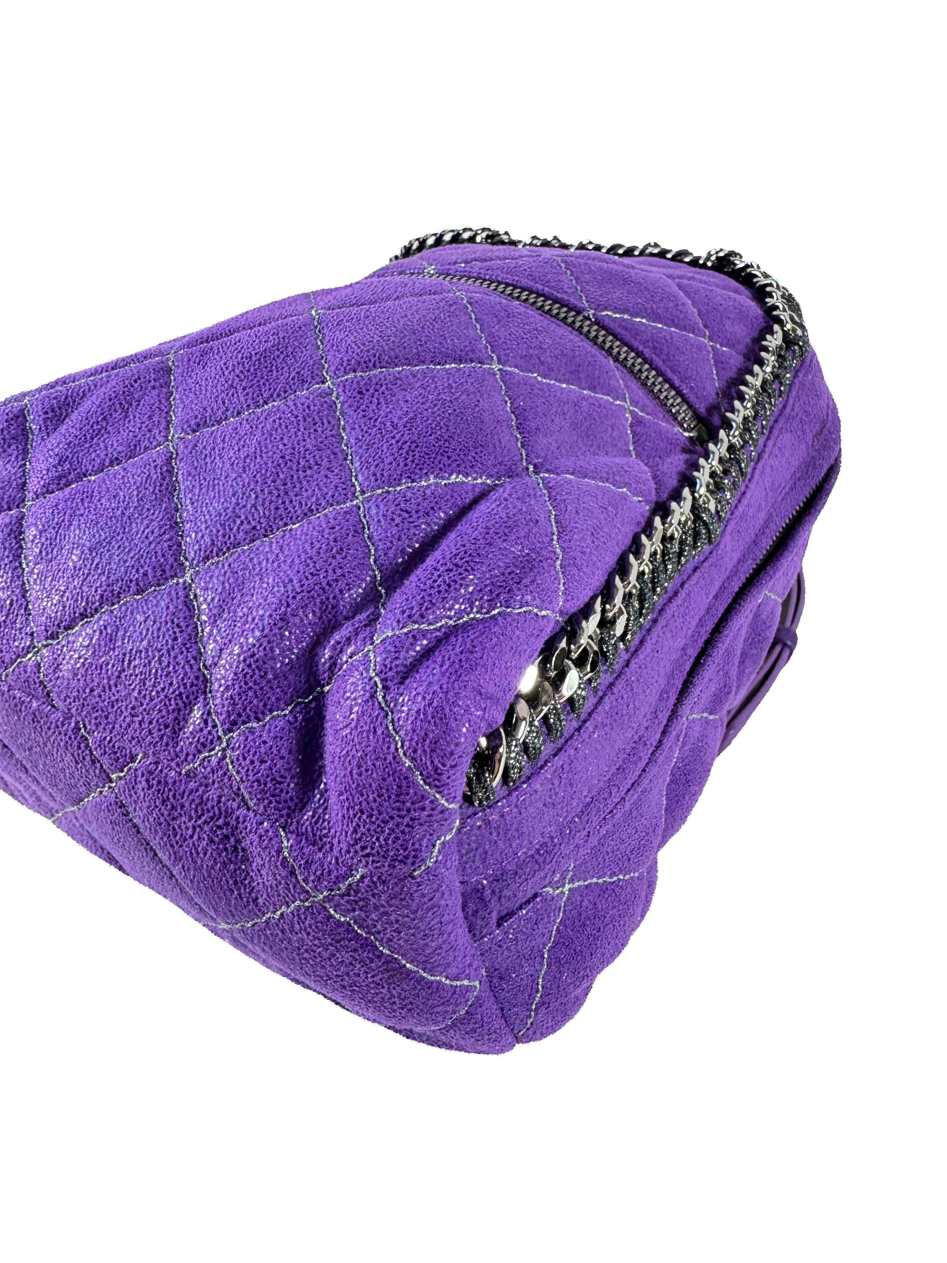 Stella McCartney purple Falabella shaggy deer mini backpack W9477