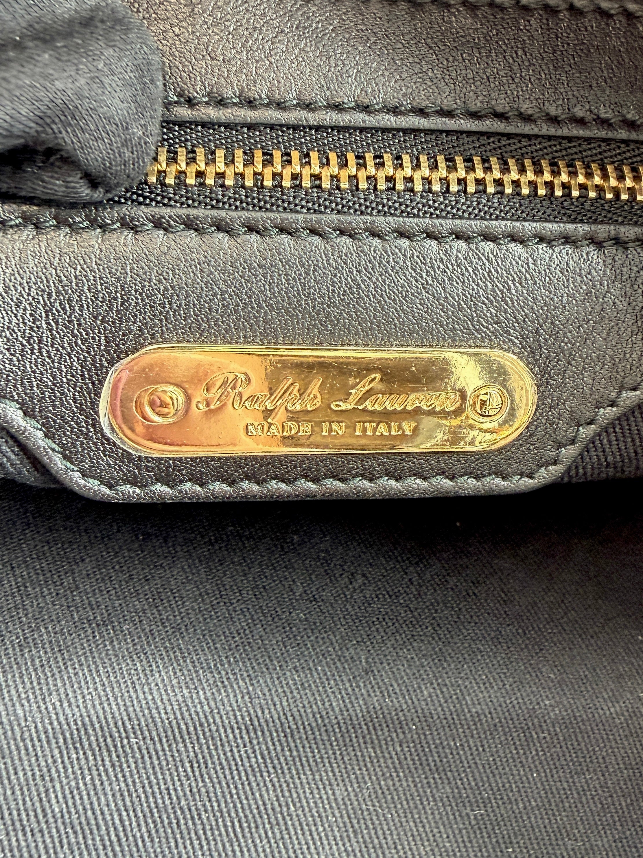 Ralph Lauren black bucket bag with Ricky closure