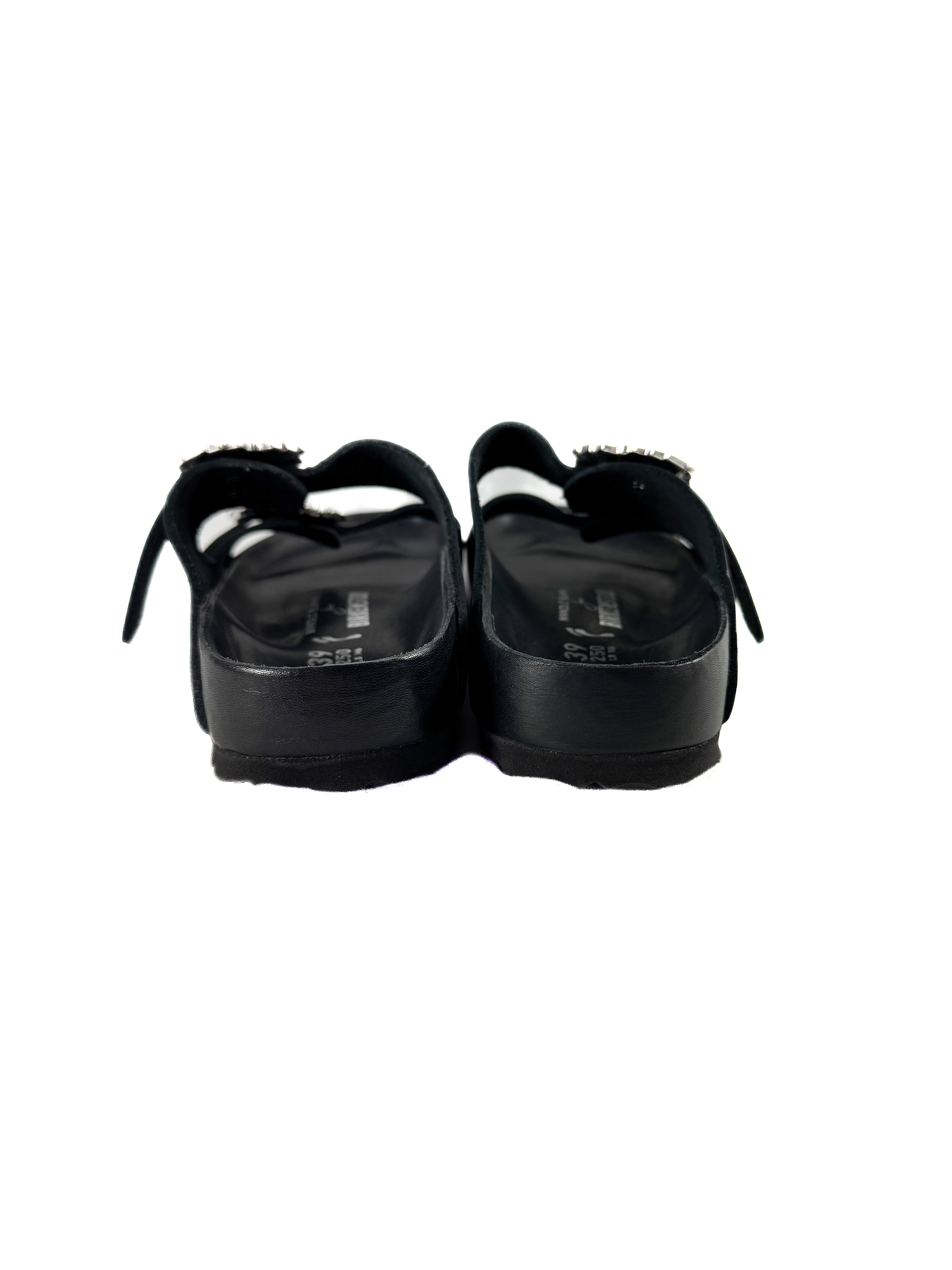 Manolo Blahnik x Birkenstock black leather Arizona sandals size 39 (8) retail $975