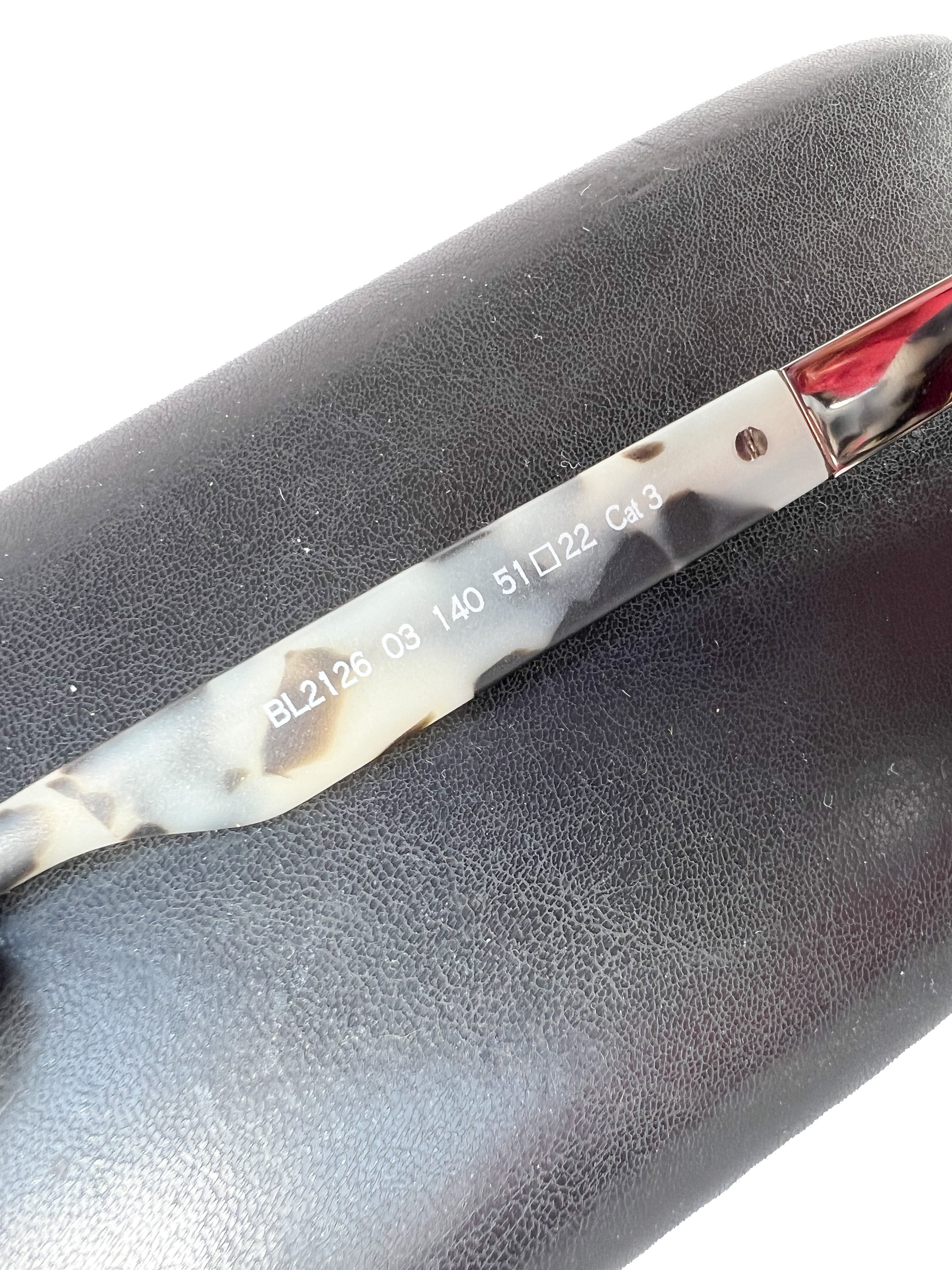 Balmain gray Havana tortoise sunglasses CASE