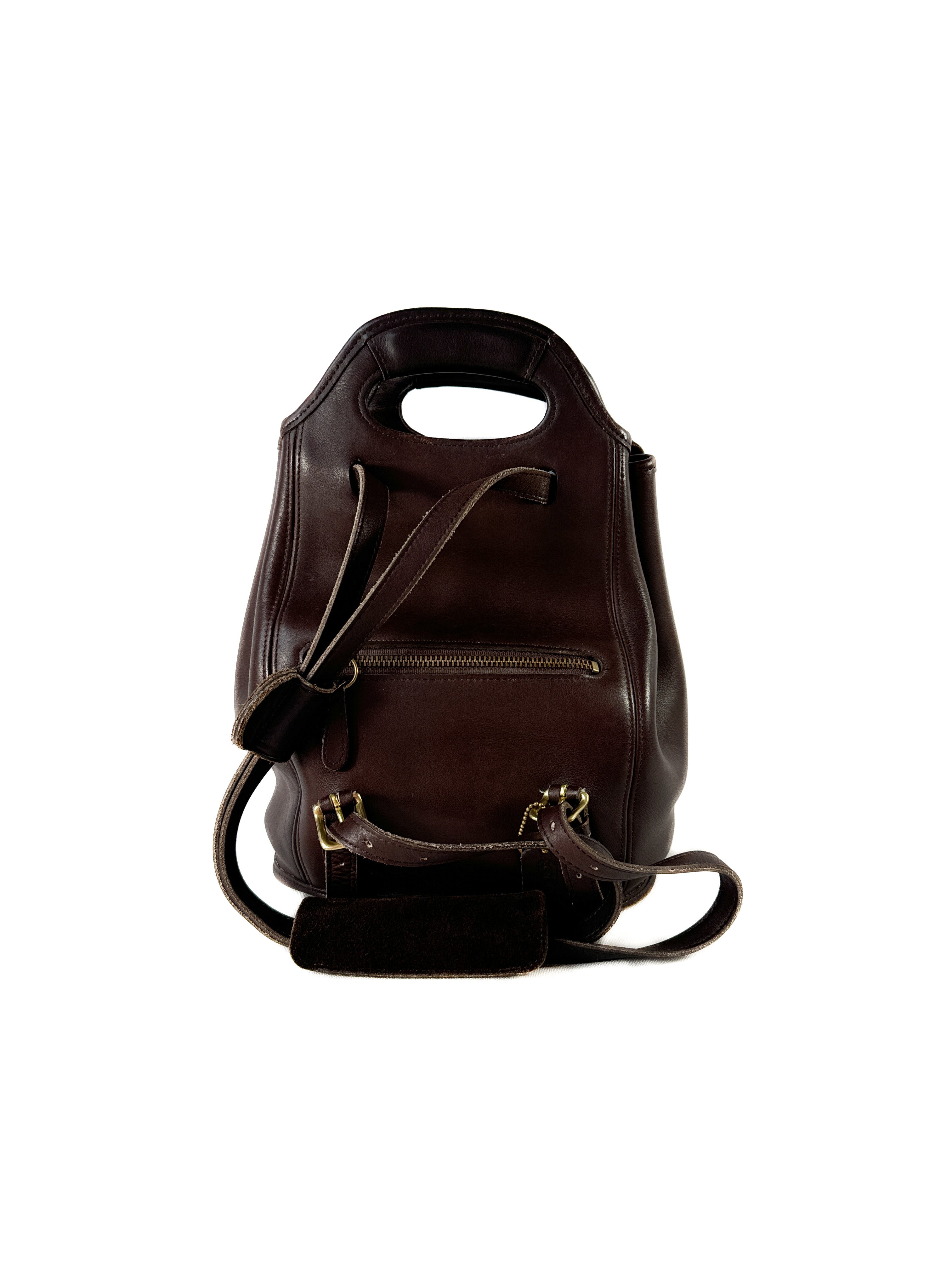 Coach dark brown leather drawstring backpack vintage 1996
