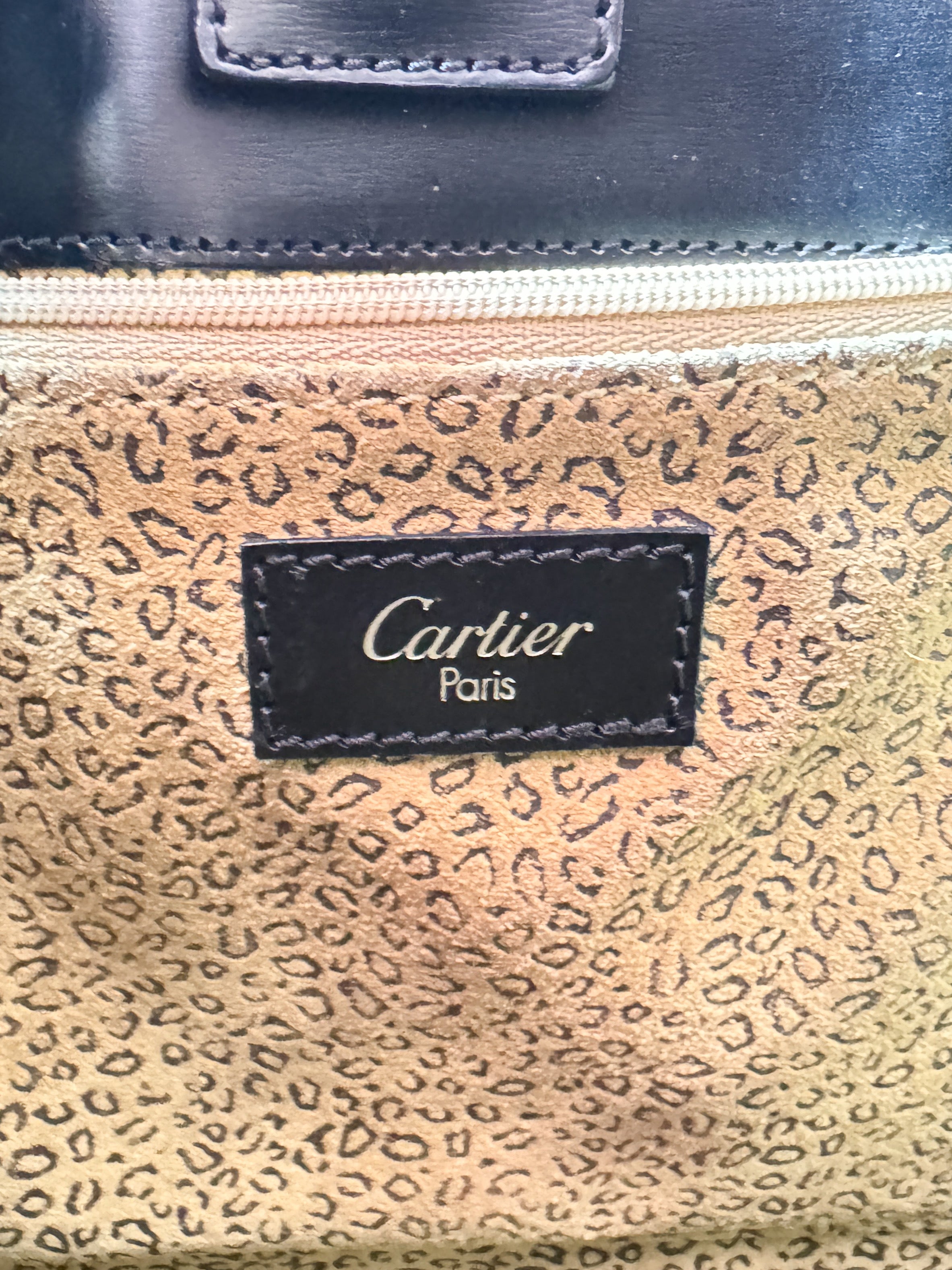 Cartier black leather Panthere tote EBCK