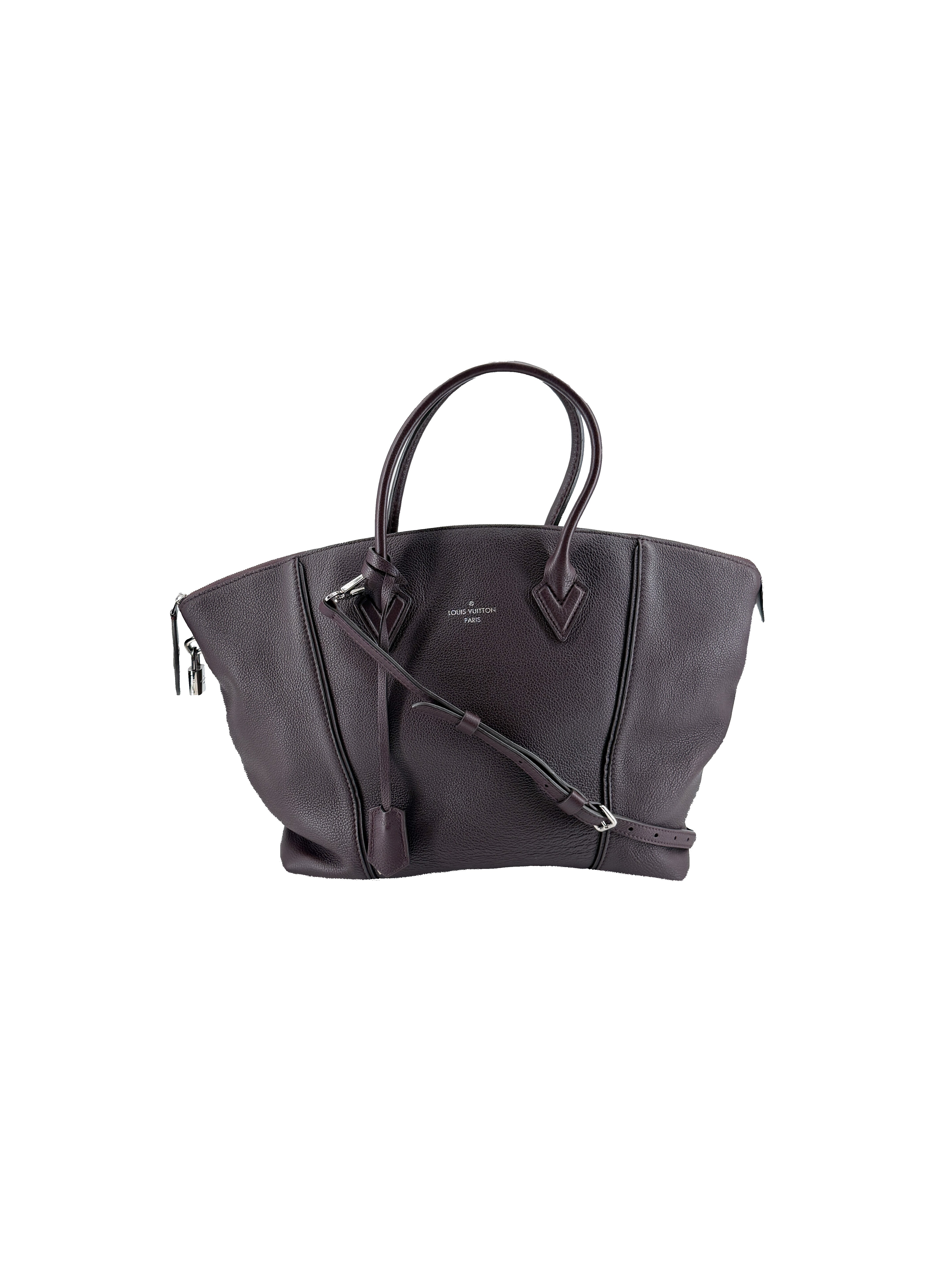 Louis Vuitton dark purple Cachemire leather Soft Lockit MM MI2164