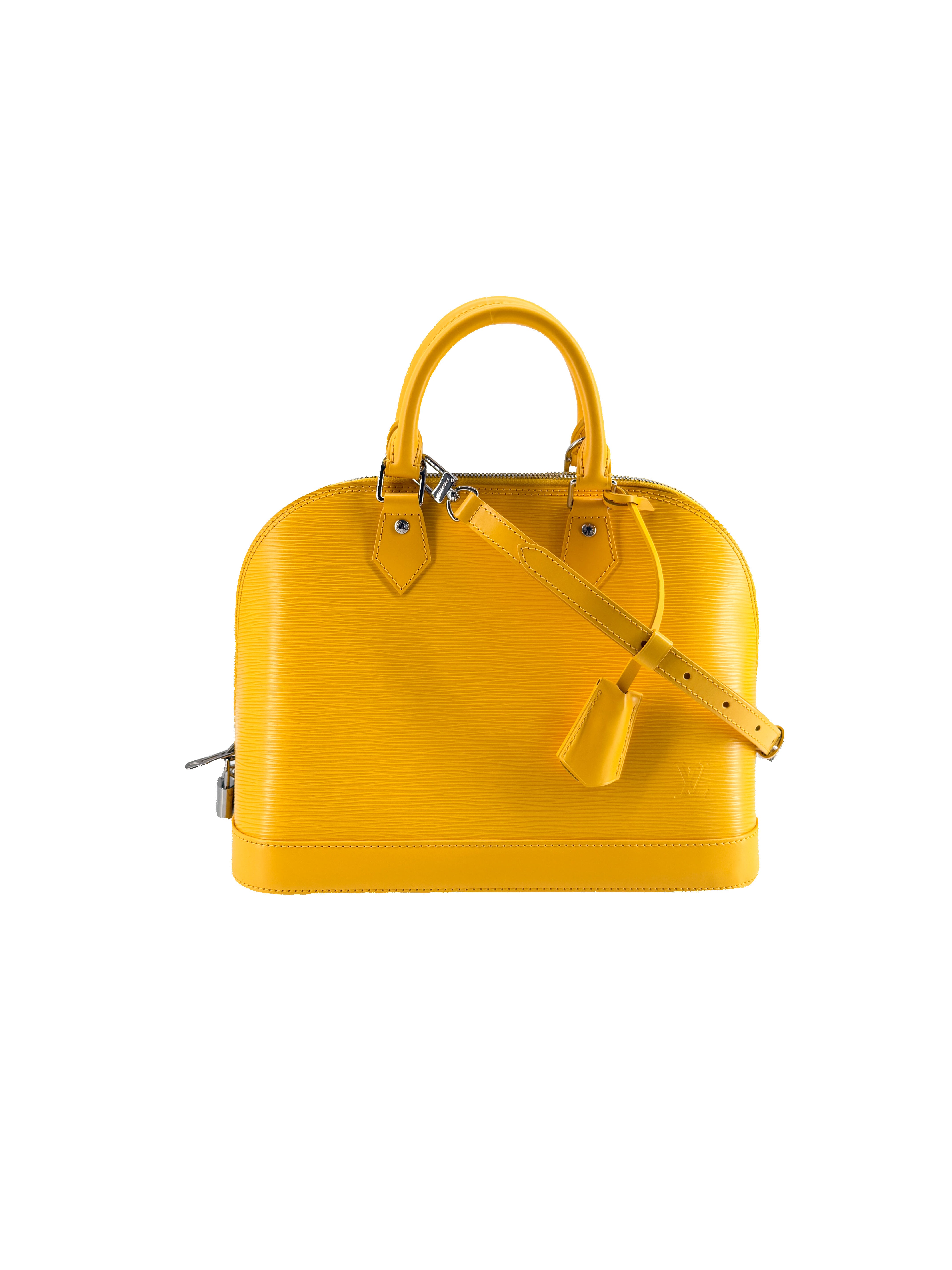 Louis Vuitton epi leather Citron yellow Alma PM