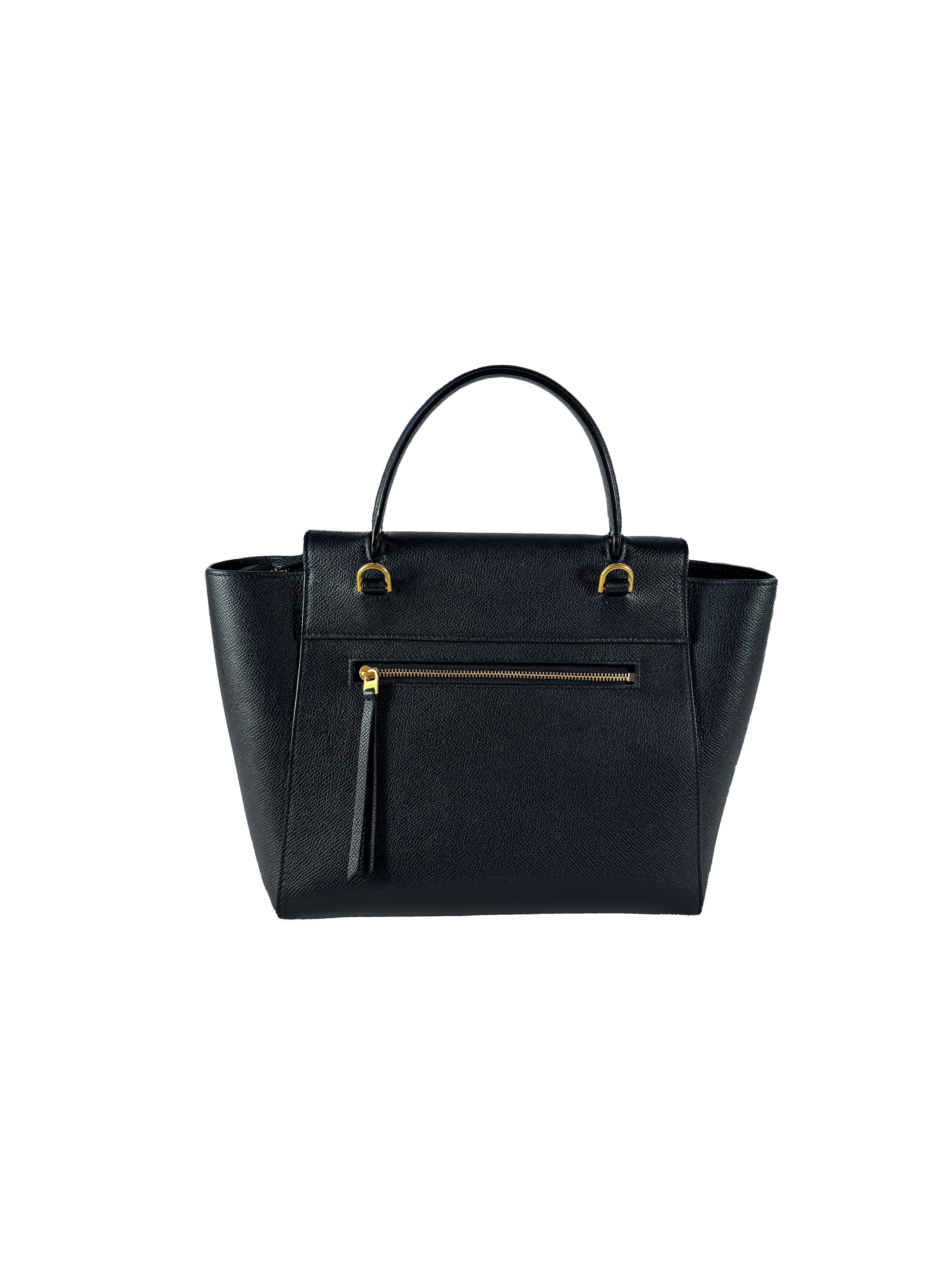 Celine black leather micro belt bag S-SL-4176
