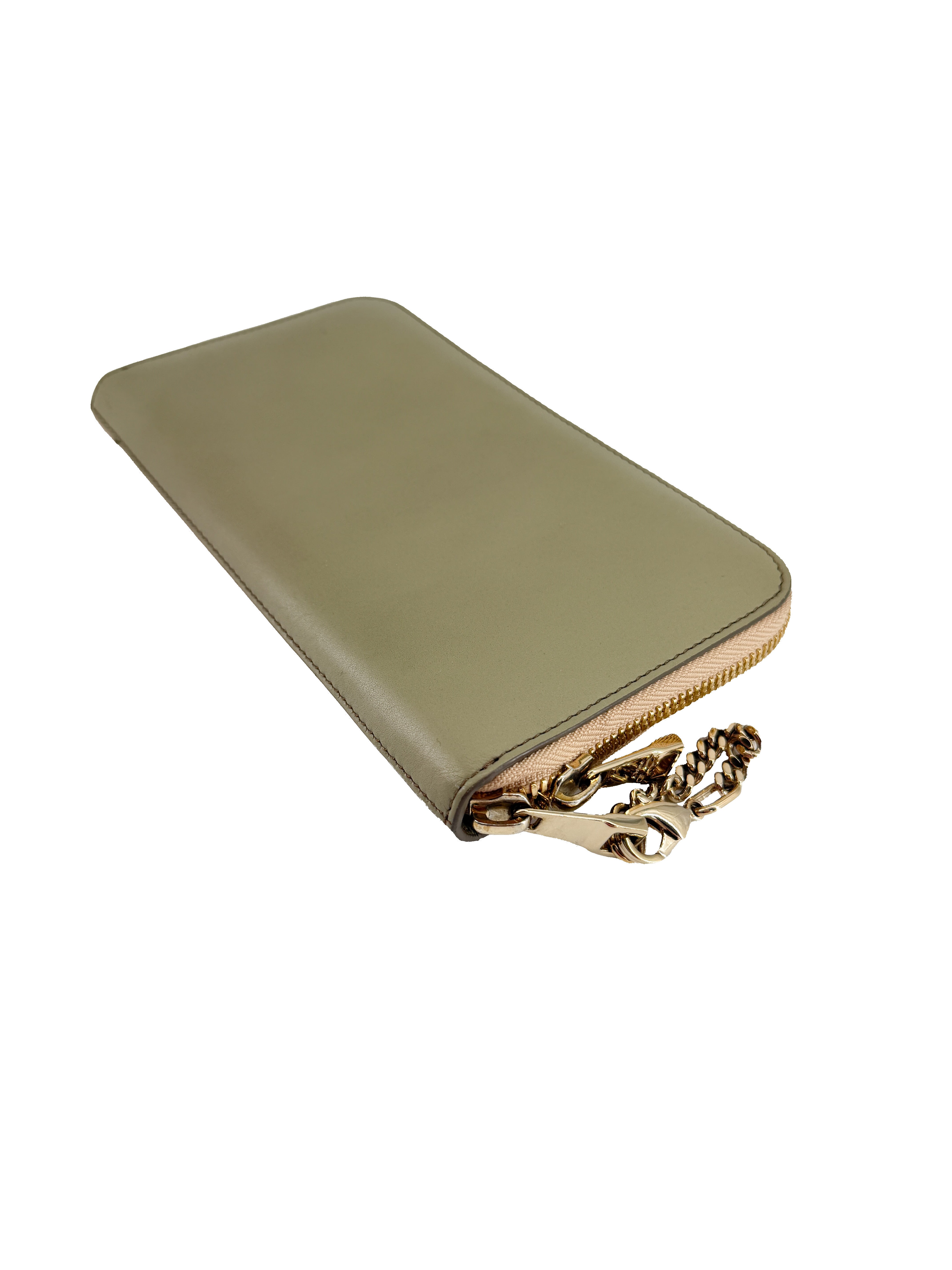Chloé pink, olive leather zip around wallet