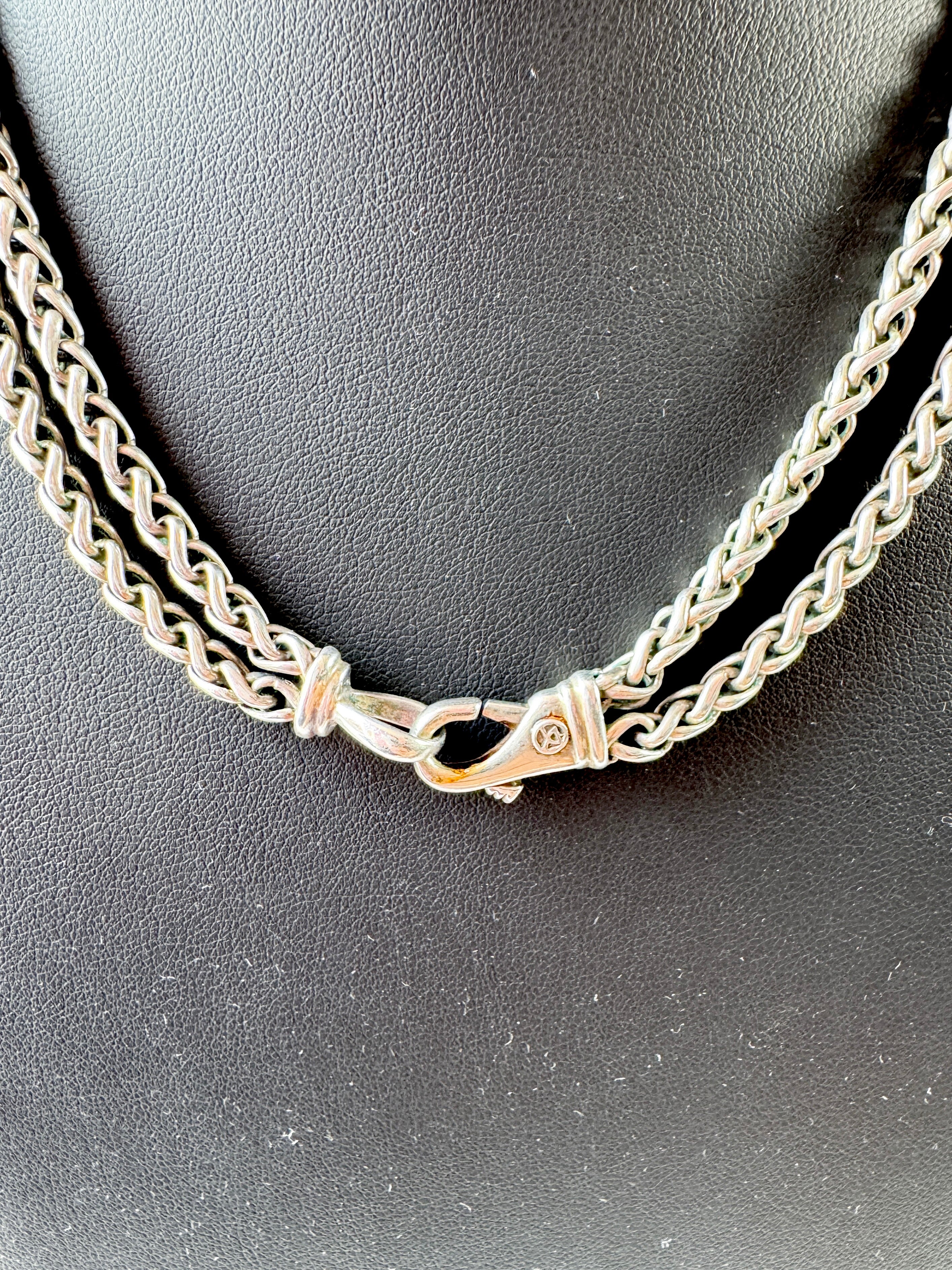David Yurman Topaz Albion Double Wheat Chain Necklace