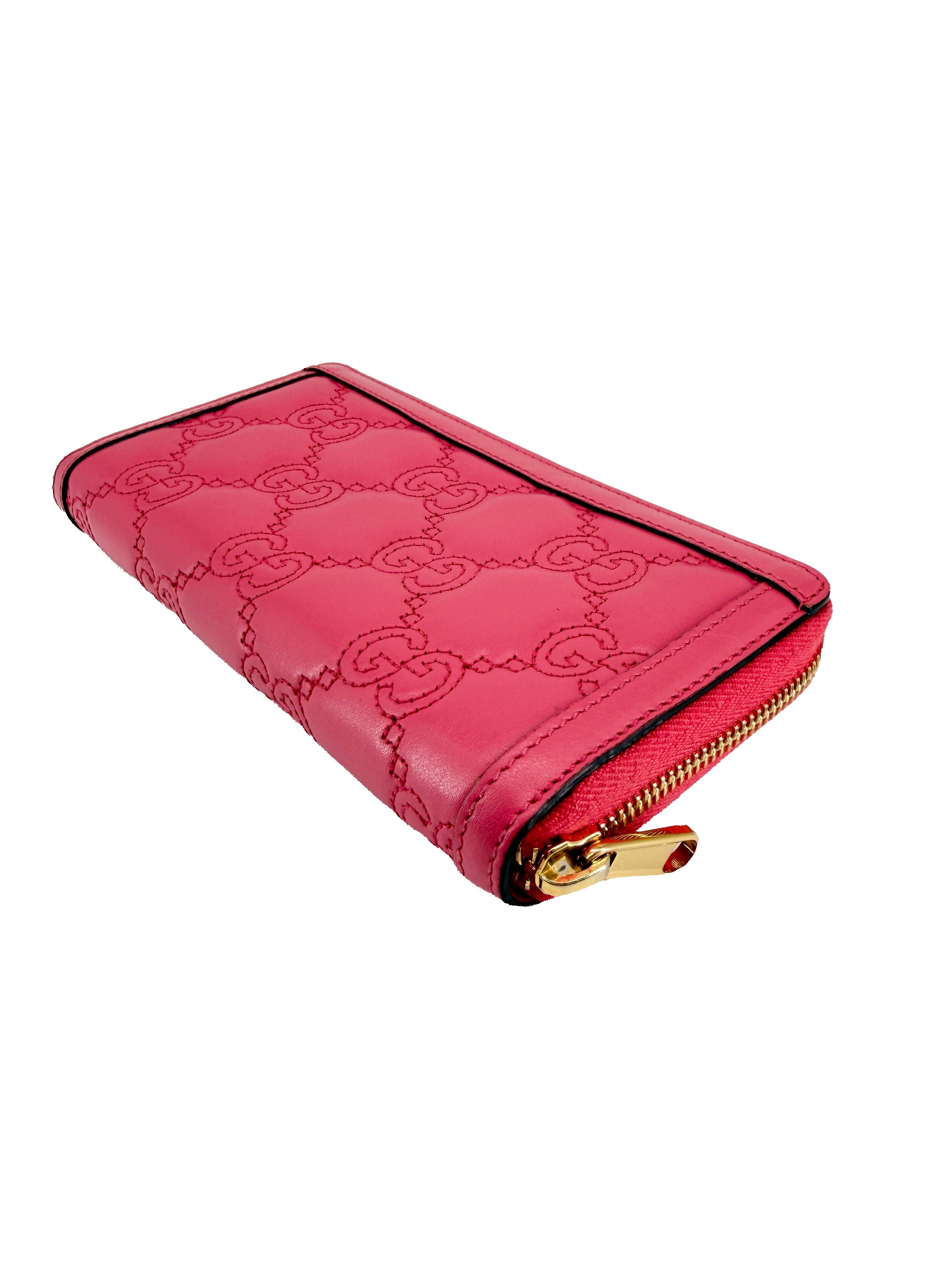 Gucci hot pink Marmont Matelassé ZA wallet 723784-1147 BOX