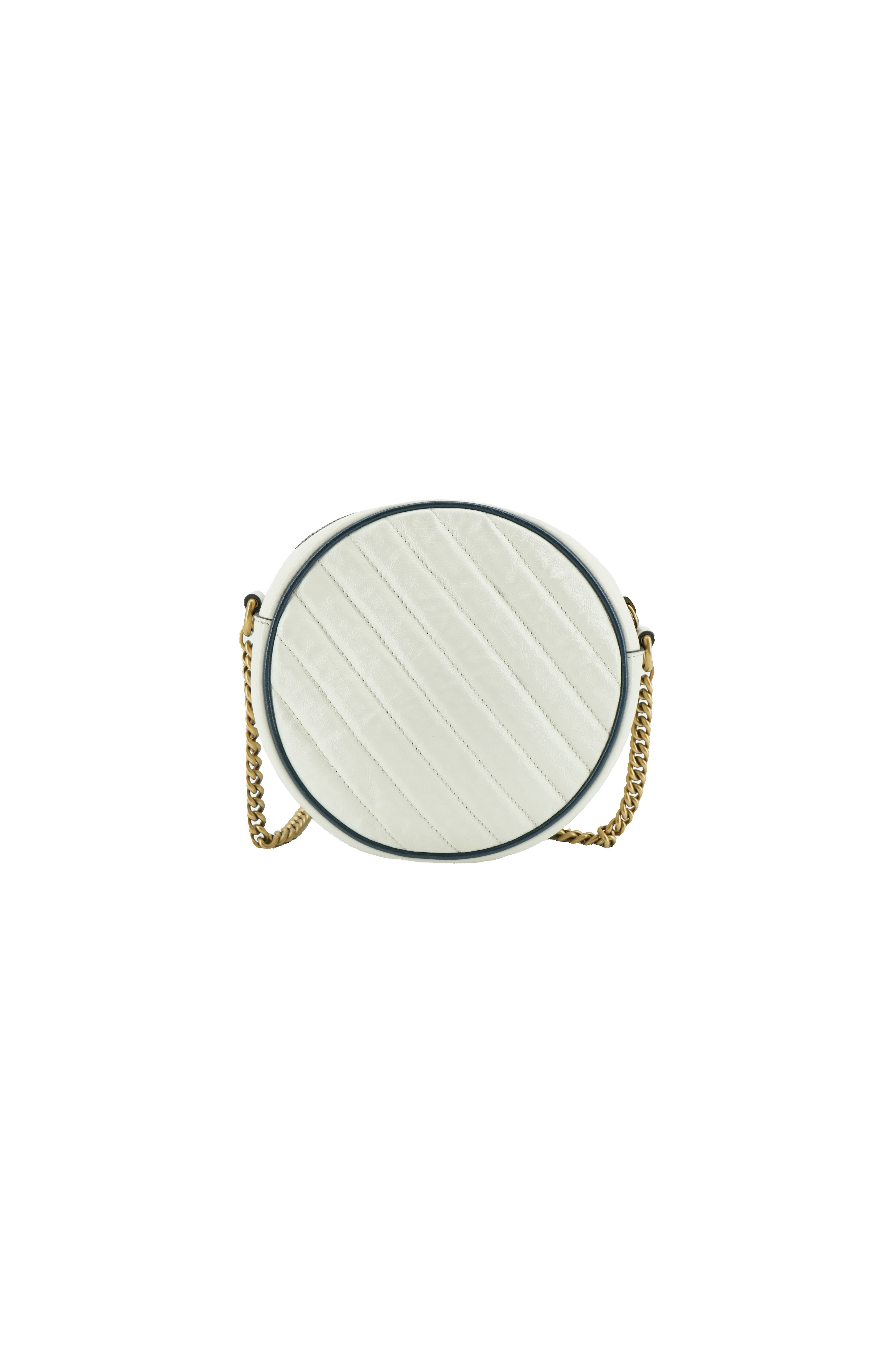 Gucci off white GG quilted Marmont round crossbody 550154 493075