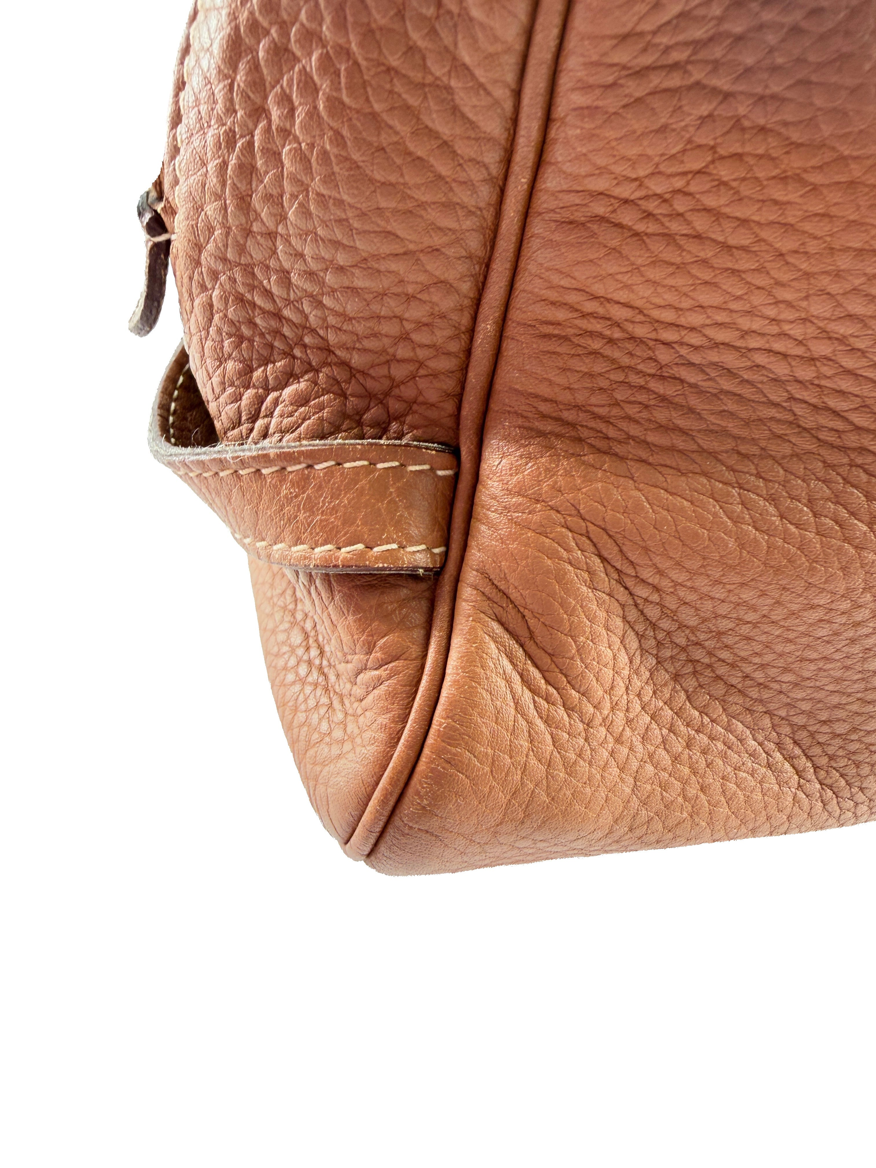 Hermès brown leather Victoria pouch square L