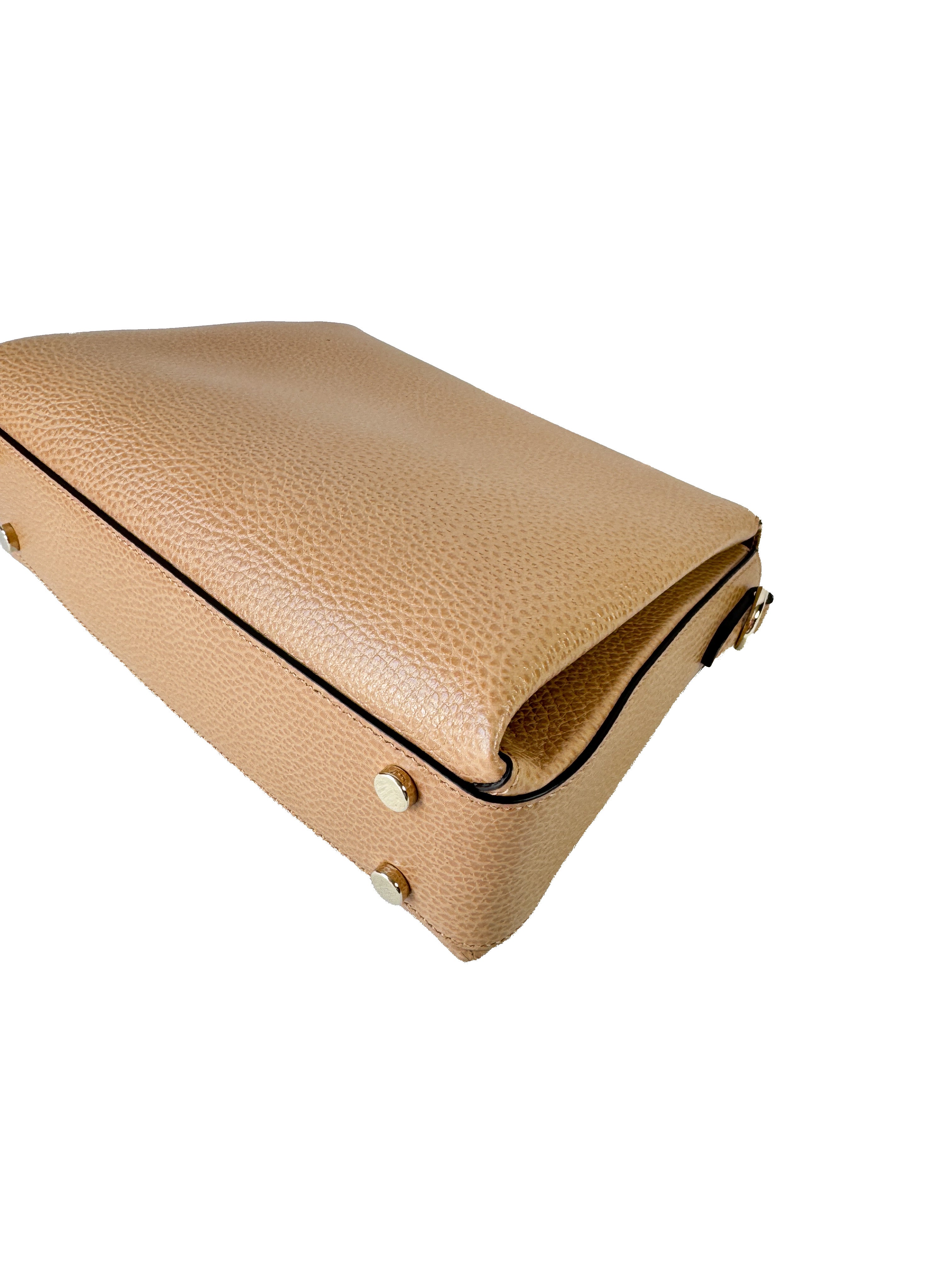 Gucci beige Dollar calfskin interlocking G top handle bag 193075