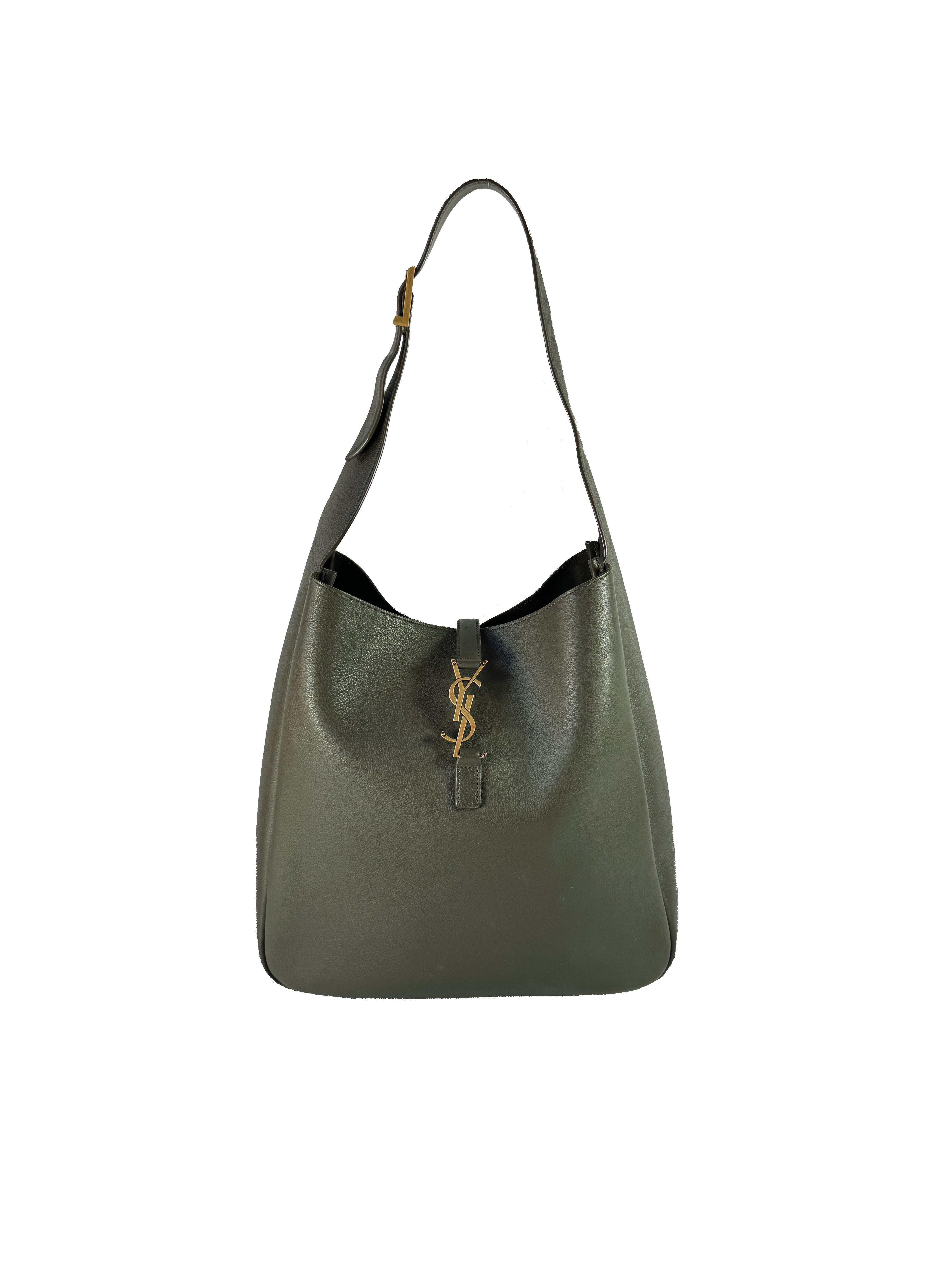 YSL Smooth Calfskin Large Le 5 A 7 Soft Hobo Light Musk GUE753837-1223