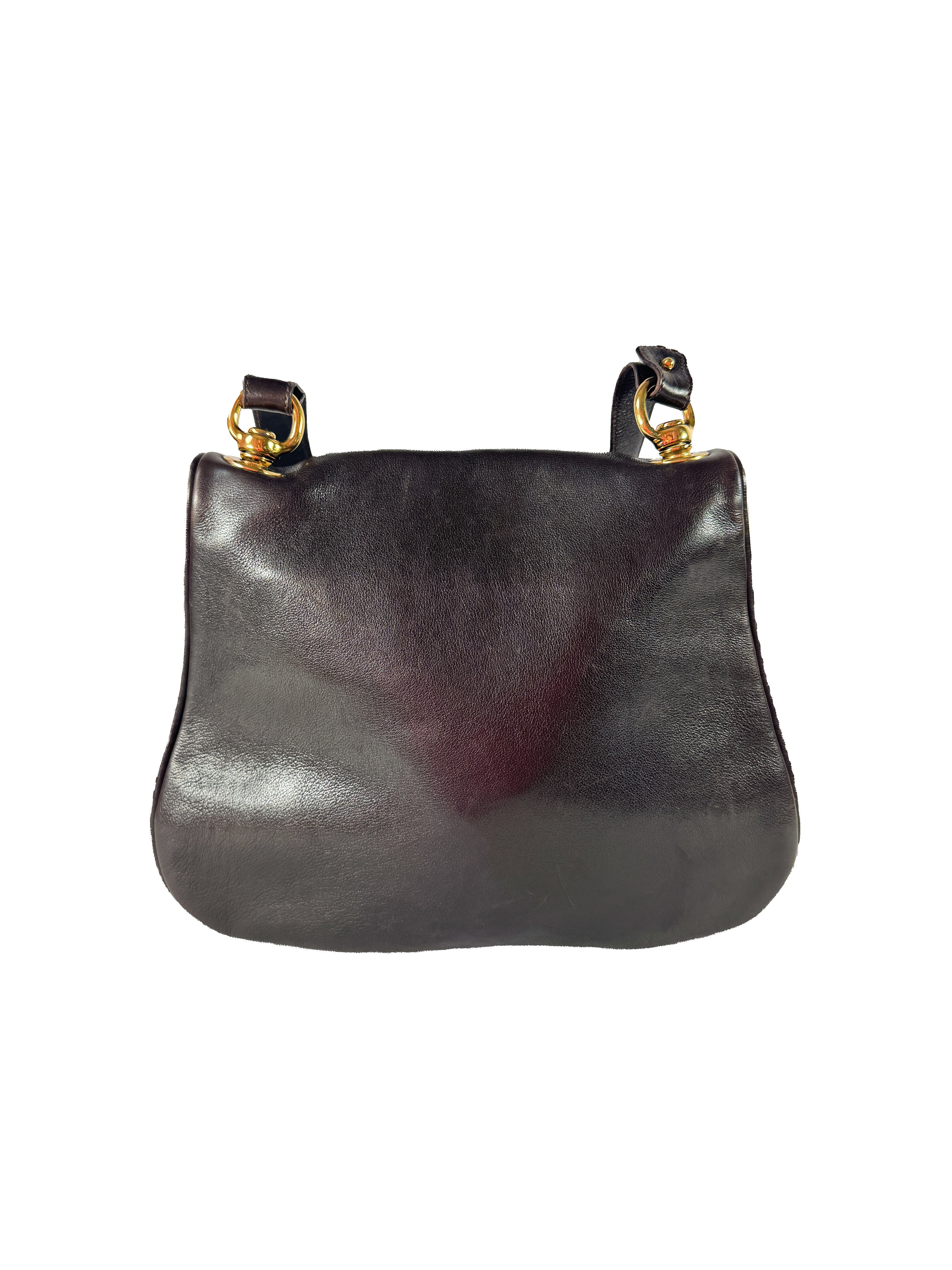 Gucci dark brown leather Blondie shoulder bag