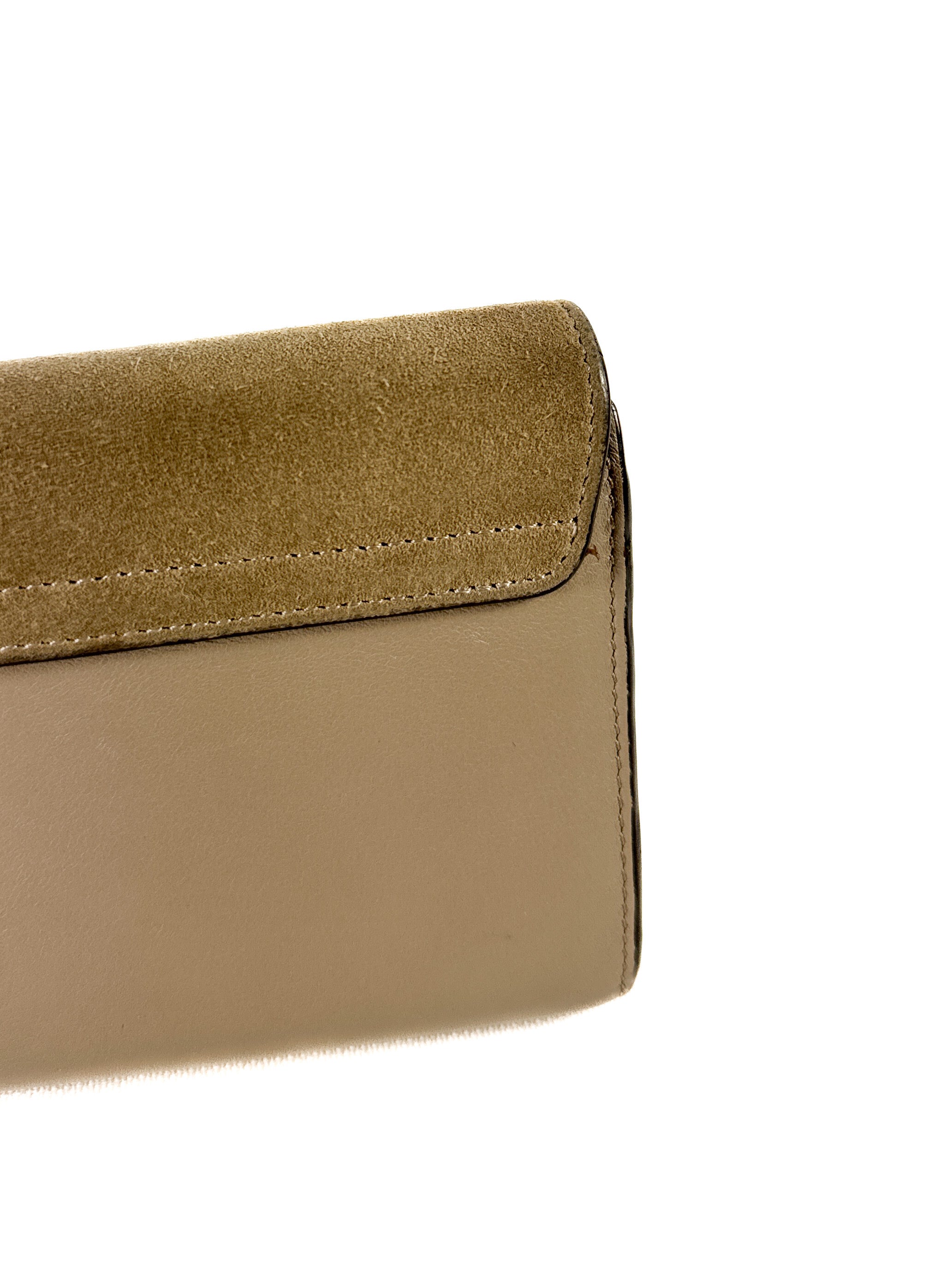 Chloé taupe leather/suede Faye wallet B4YGFZ