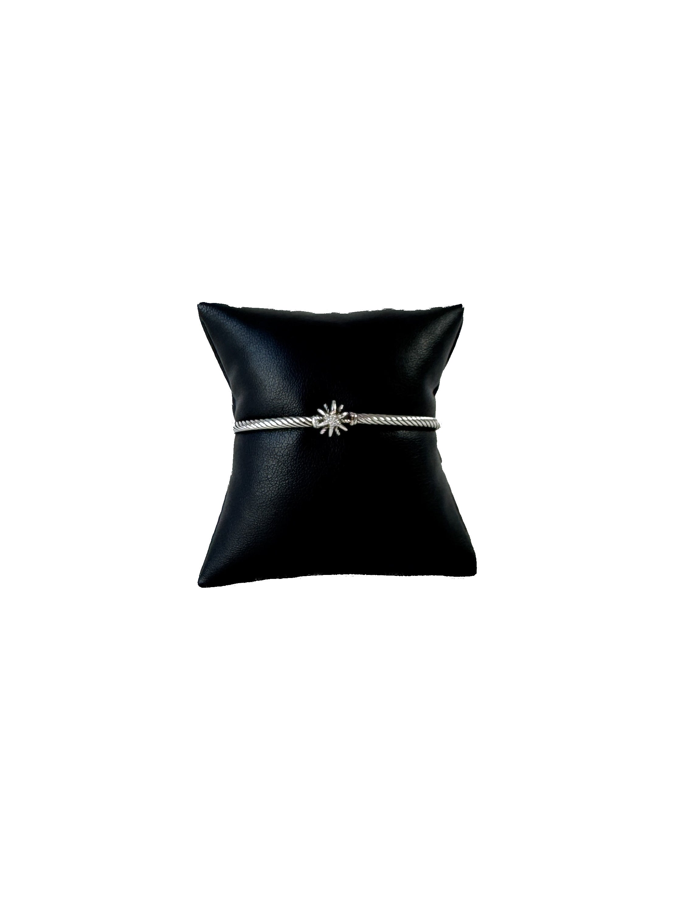 David Yurman sterling silver diamond Starburst cable bracelet