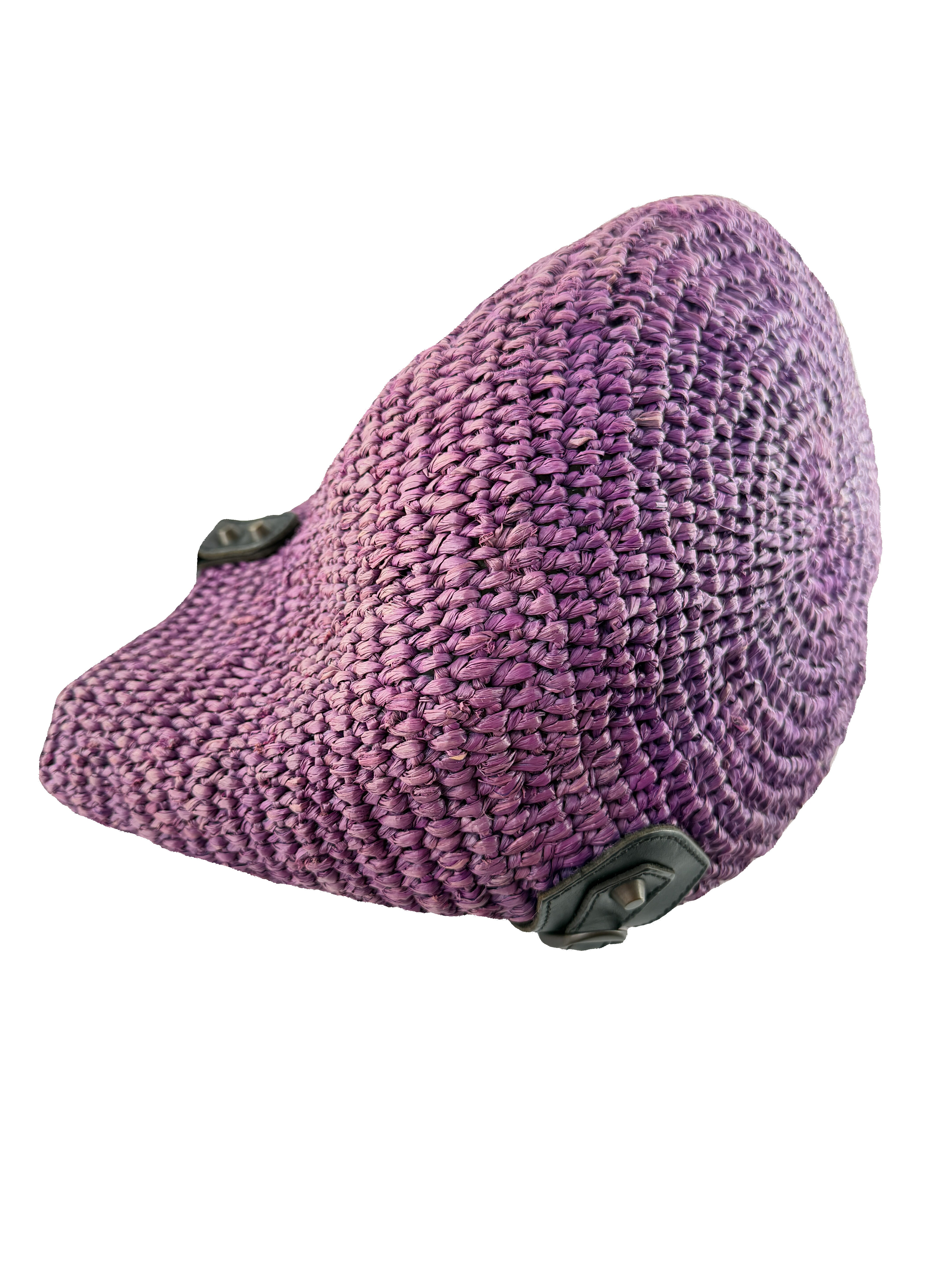 Balenciaga purple, black Raffia Motocross Panier basket 23674105260 515859