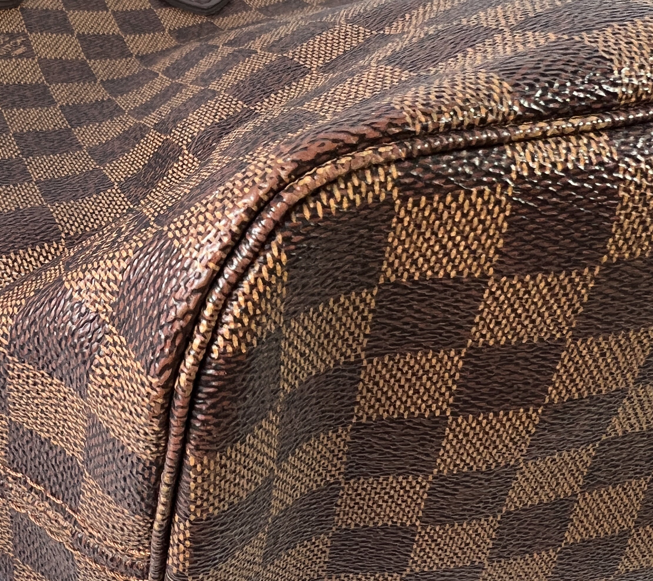 Louis Vuitton damier ebene neverfull MM ballerina interior 2018