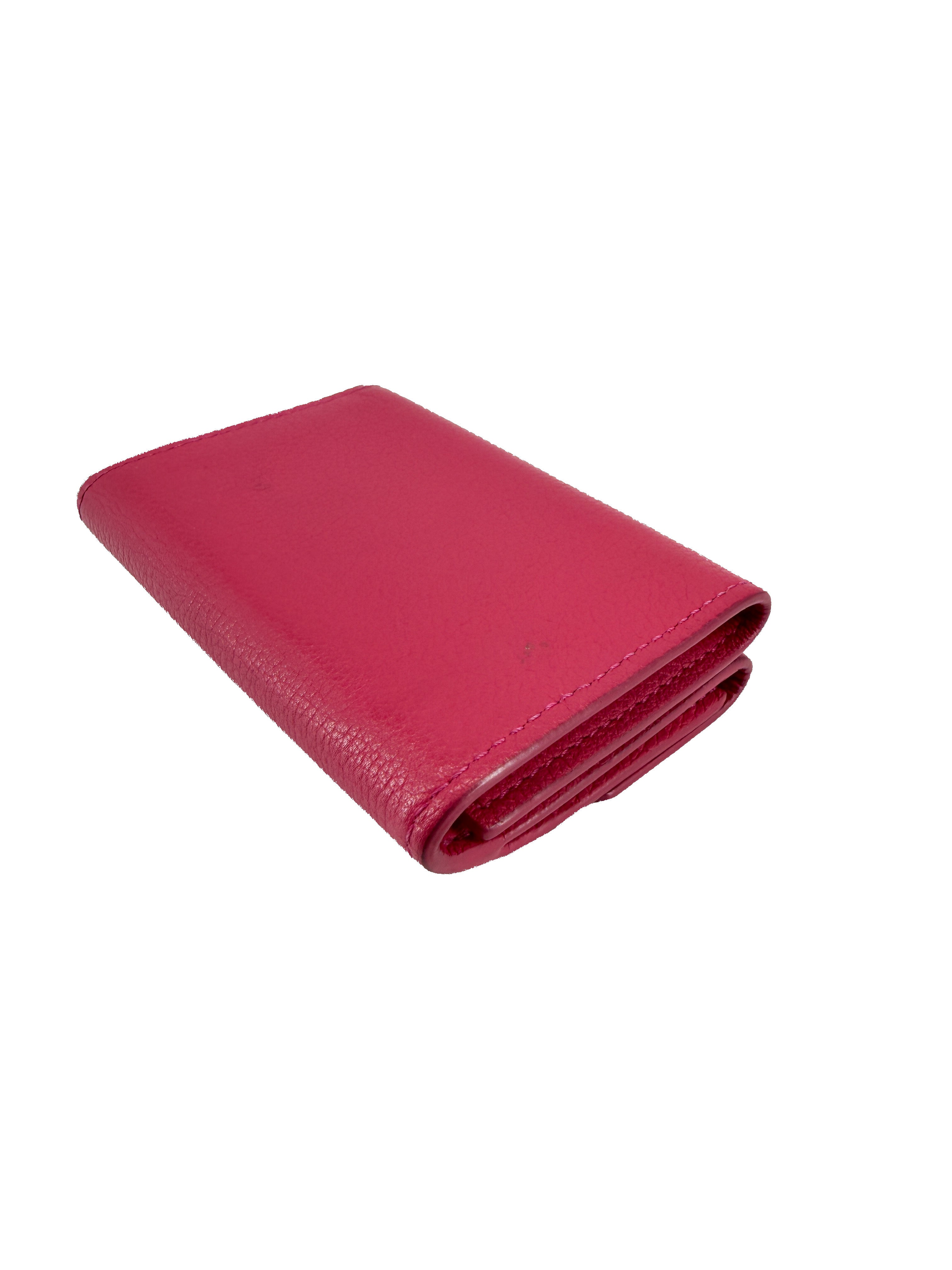 Louis Vuitton pink leather lockmini wallet UB3110