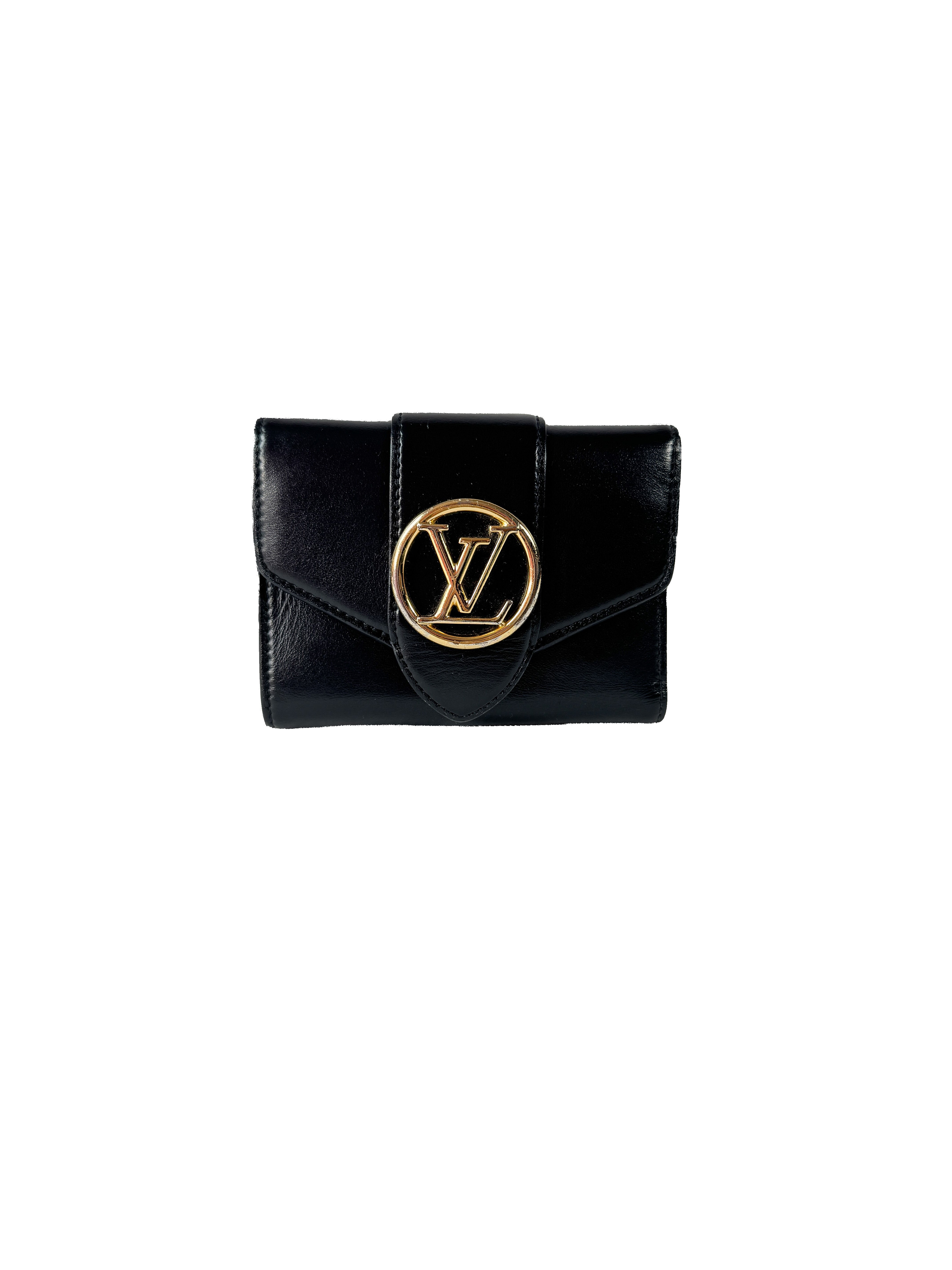 Louis Vuitton black Pont 9 compact wallet TH4250
